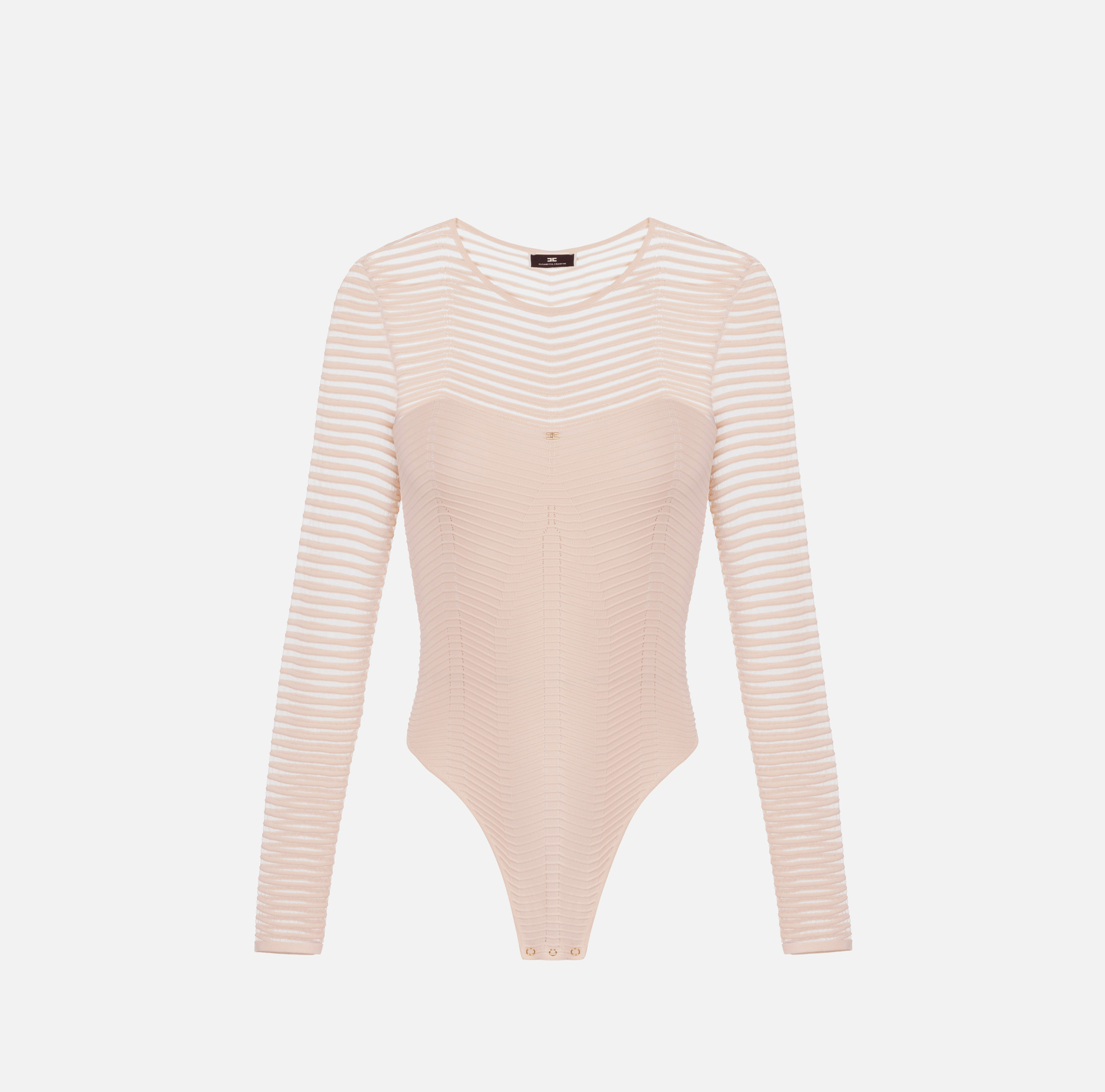 Bodysuit in viscose fabric with herringbone pattern - ABBIGLIAMENTO - Elisabetta Franchi