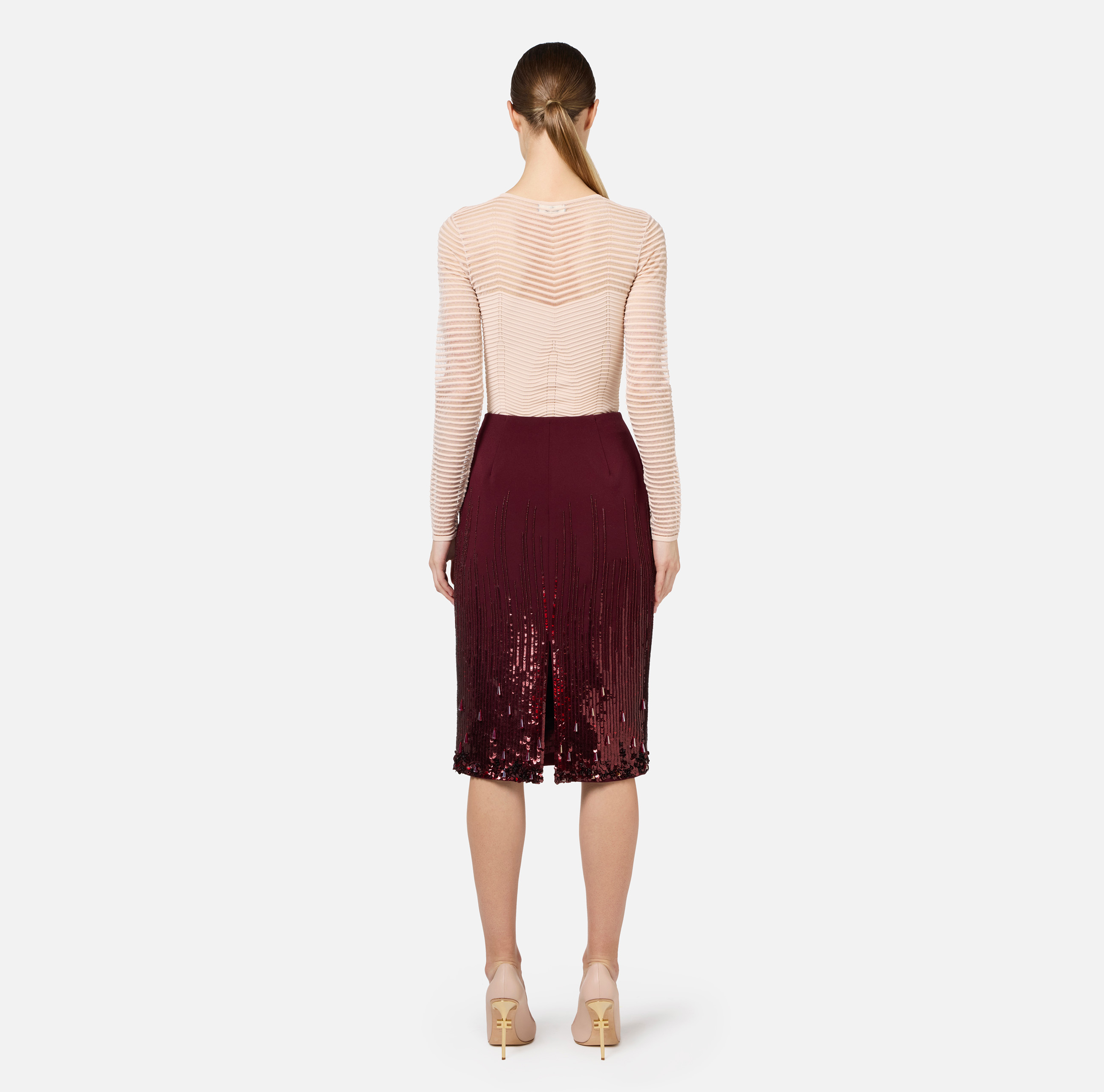 Body van viscose met chevronprint - Elisabetta Franchi