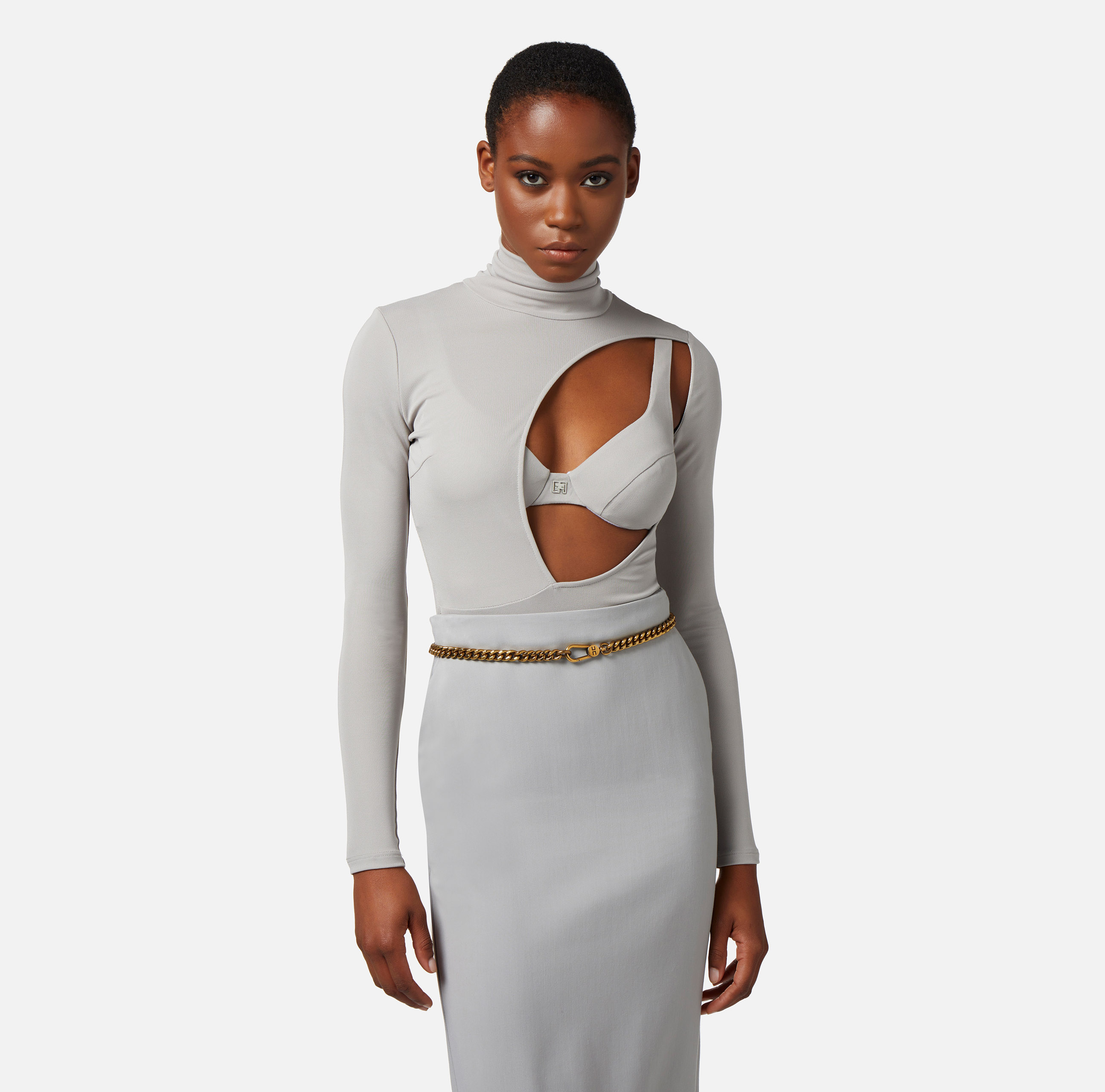 Jersey bodysuit with cut-out and bra - Elisabetta Franchi