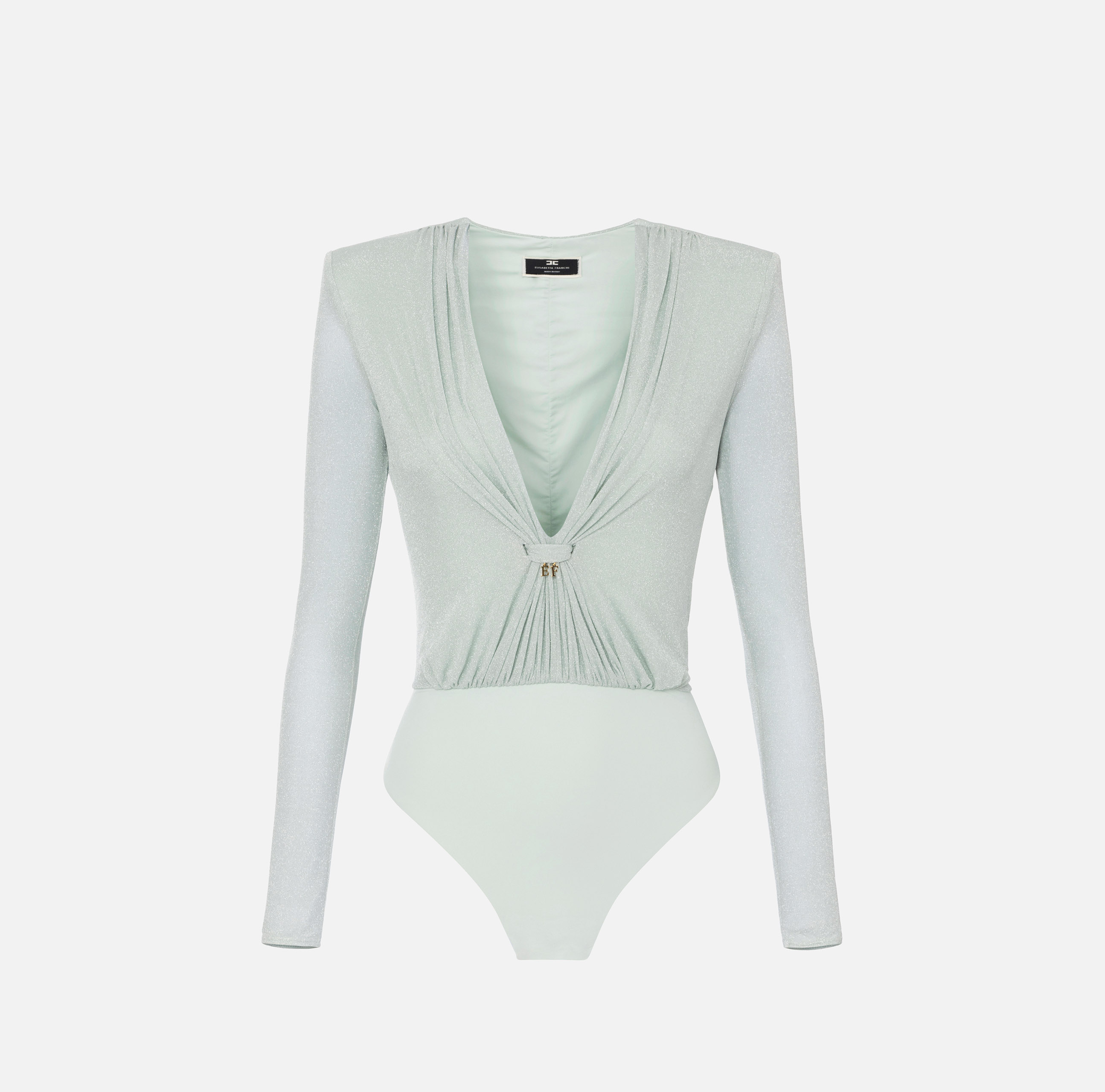Bodysuit in jersey lurex fabric with plunge neckline - ABBIGLIAMENTO - Elisabetta Franchi