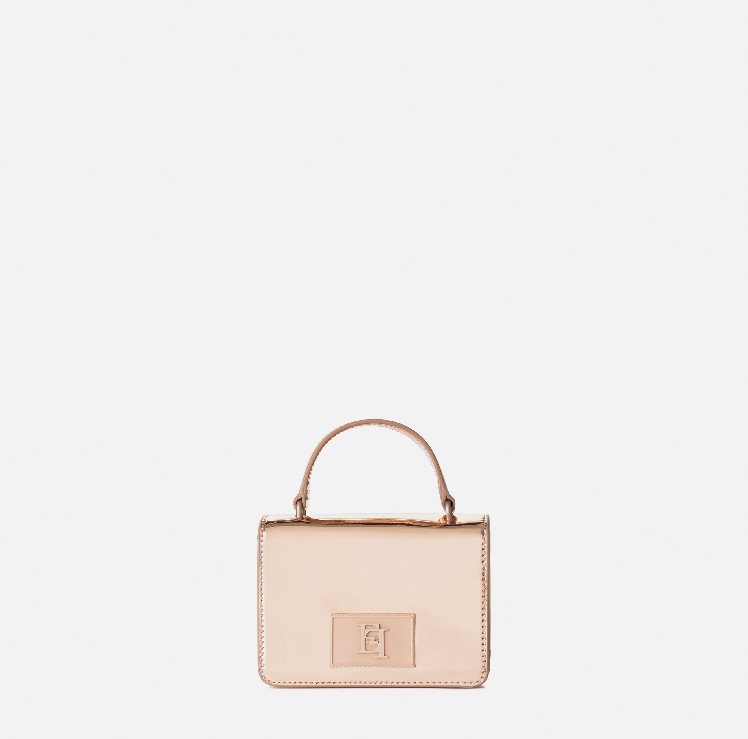 Мини-сумка через плечо с зеркальным покрытием и пластинкой-логотипом - BORSE - Elisabetta Franchi
