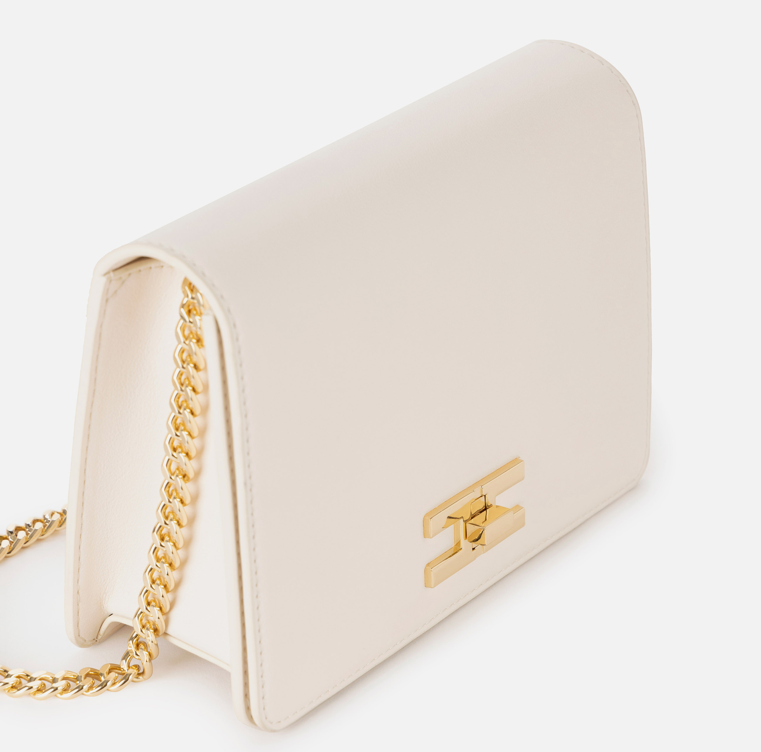 Shoulder bag with golden logoed turn-lock - Elisabetta Franchi