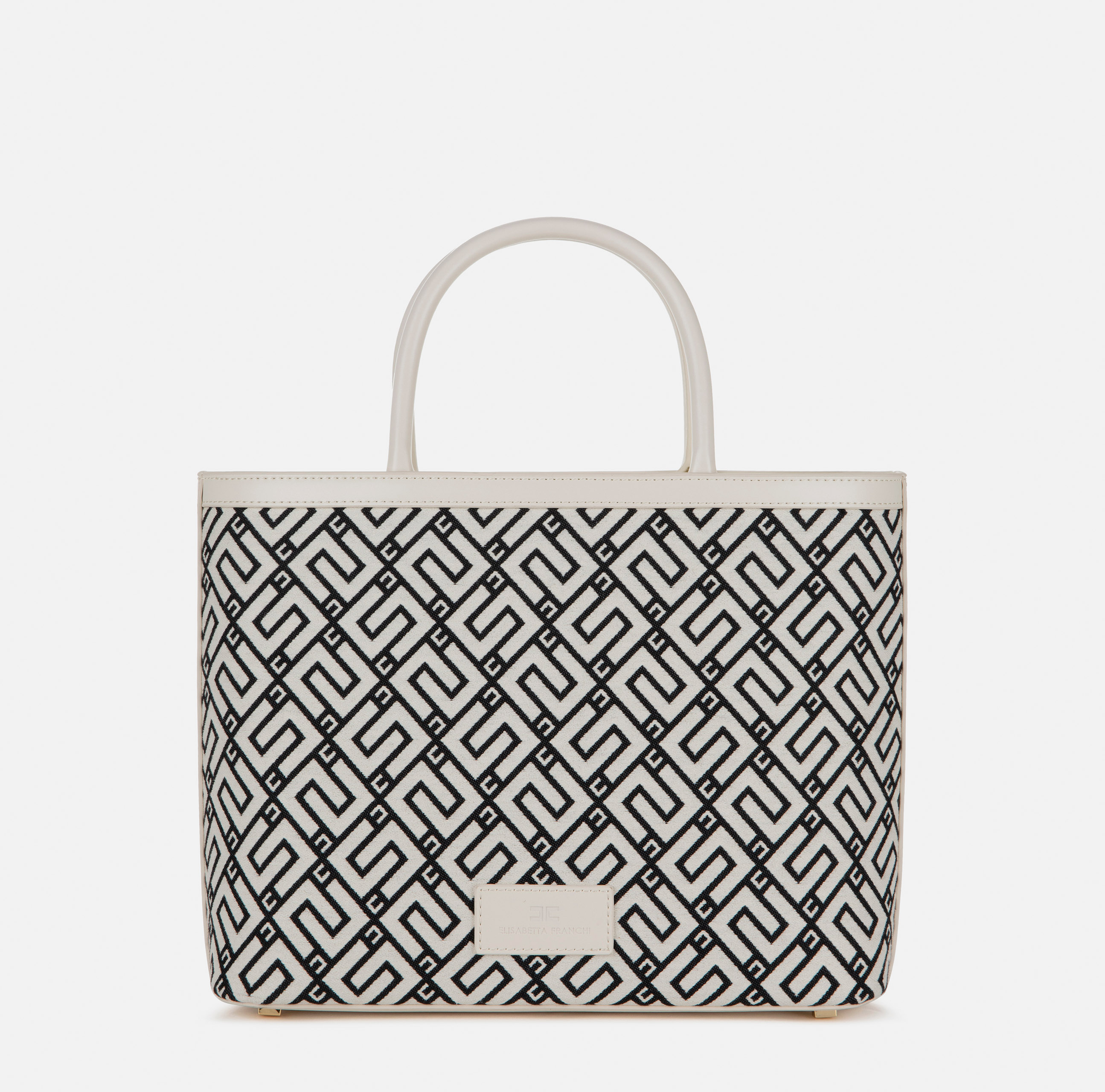 Medium shopper bag with logo print - Elisabetta Franchi