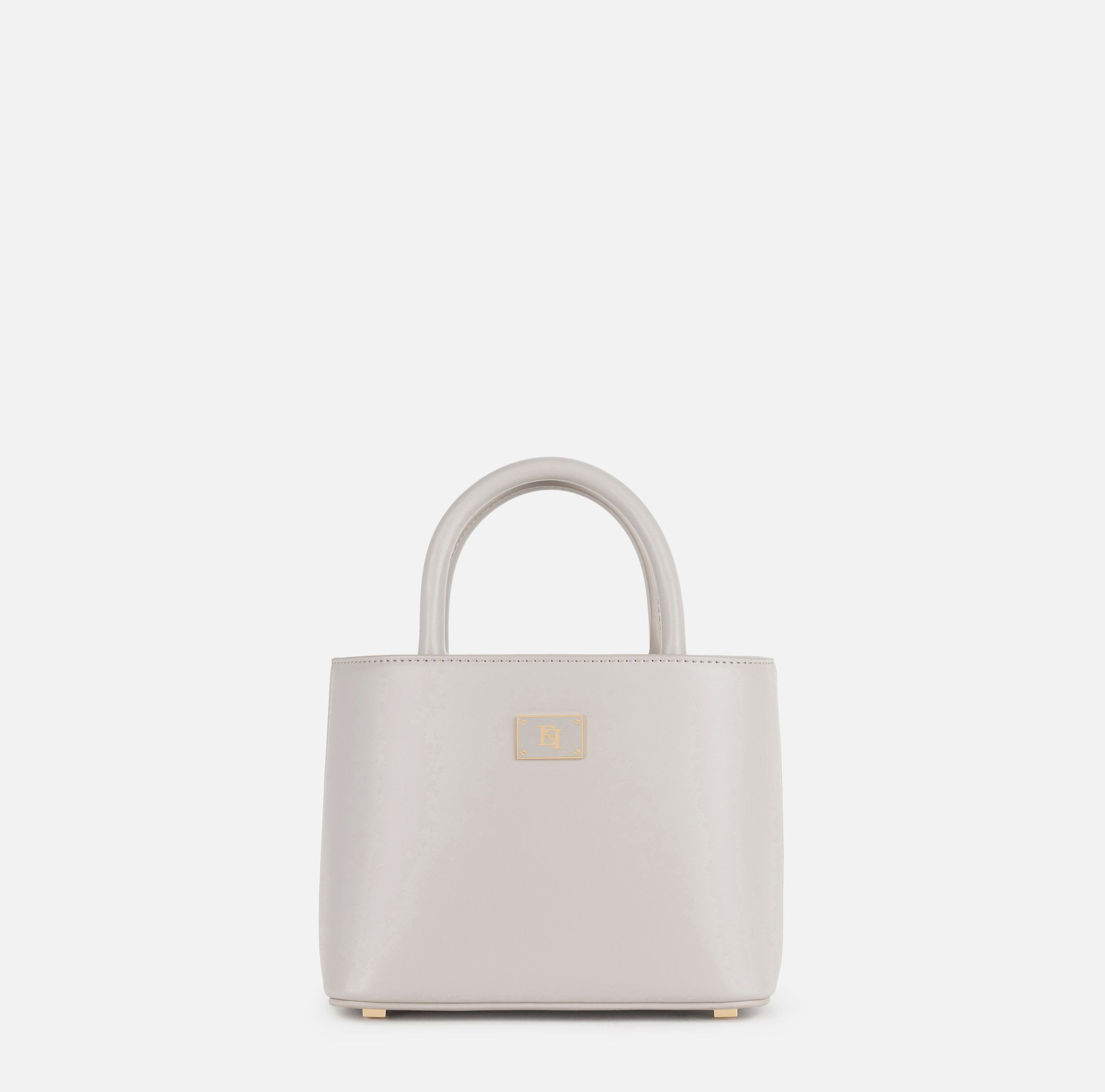 Small shopper bag with enamelled plaque - Elisabetta Franchi