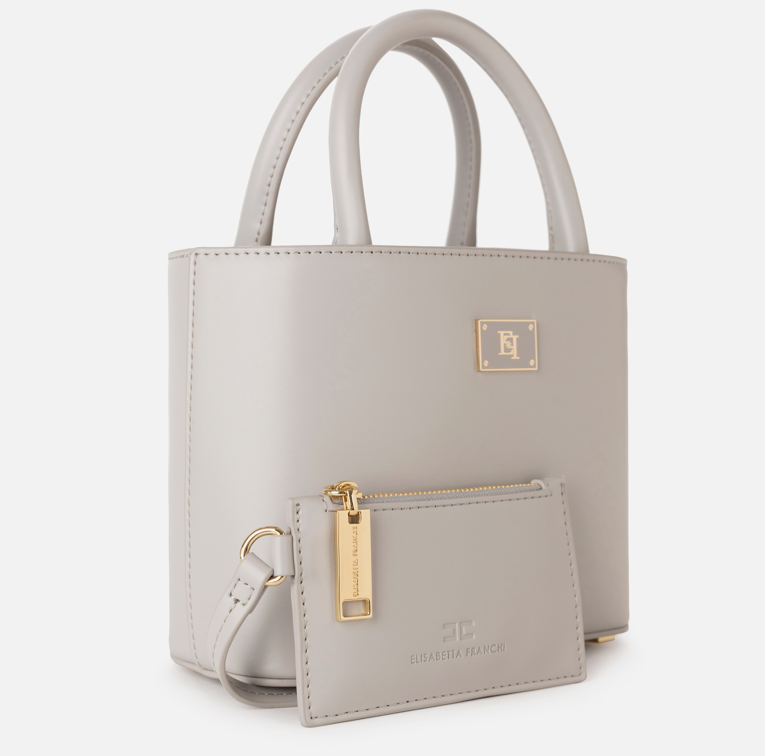 Small shopper bag with enamelled plaque - Elisabetta Franchi