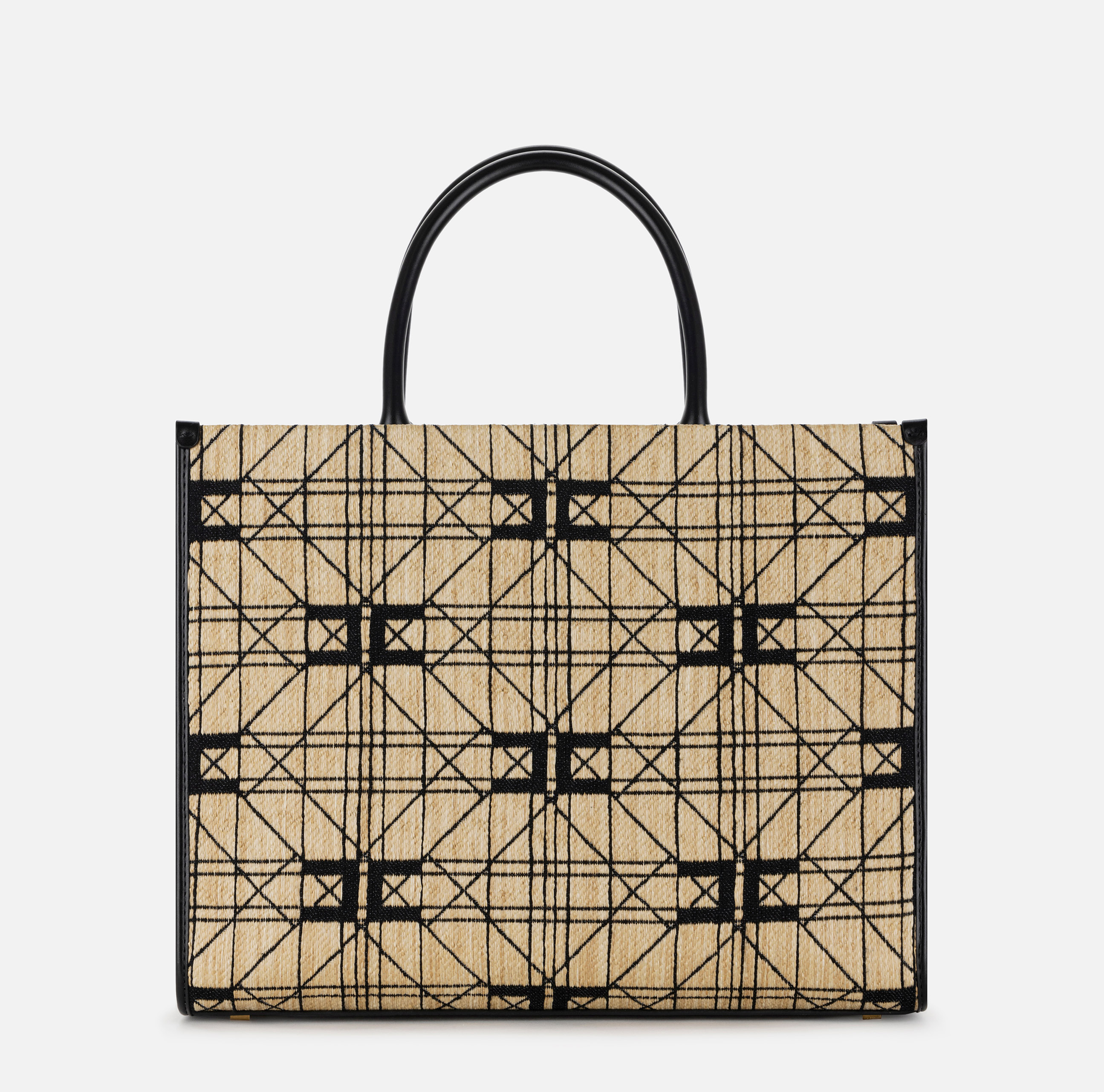Large shopper bag in raffia - Elisabetta Franchi