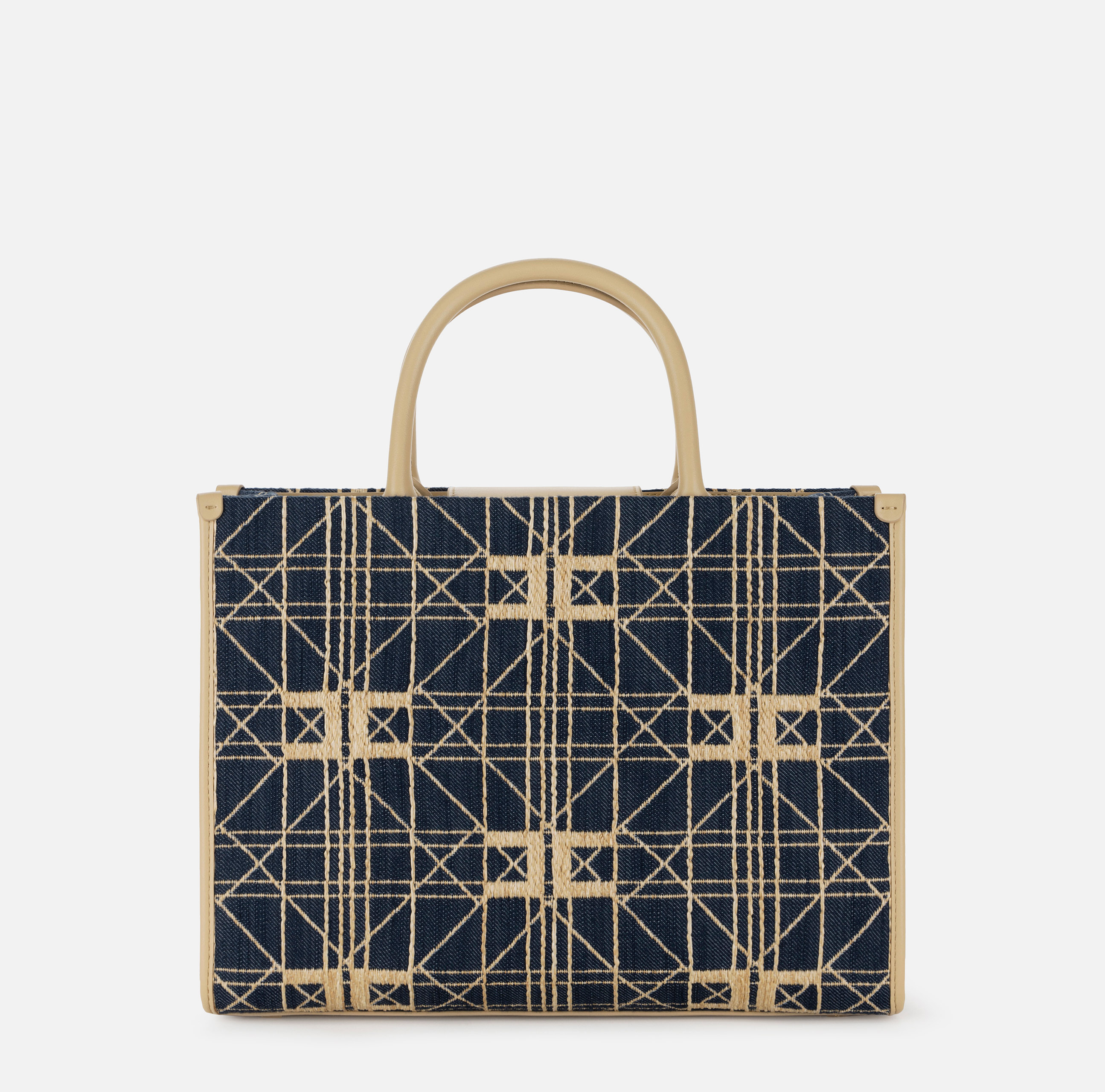 Raffia medium shopper bag - Elisabetta Franchi