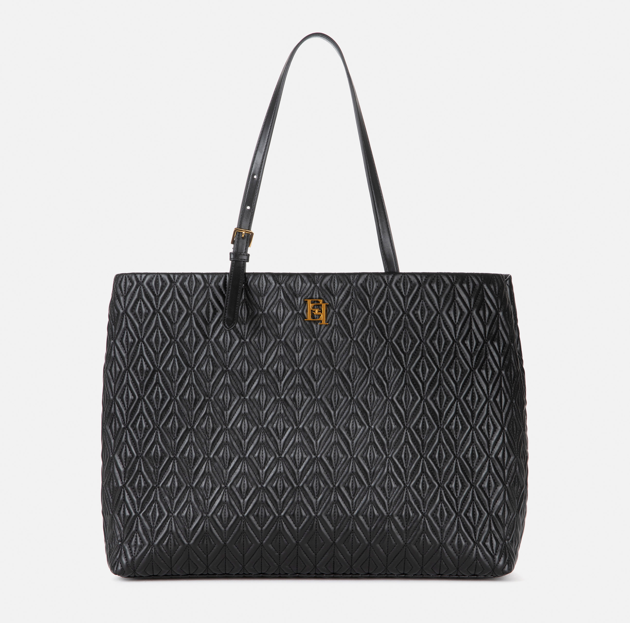 Large shopper bag with diamond pattern - BORSE - Elisabetta Franchi