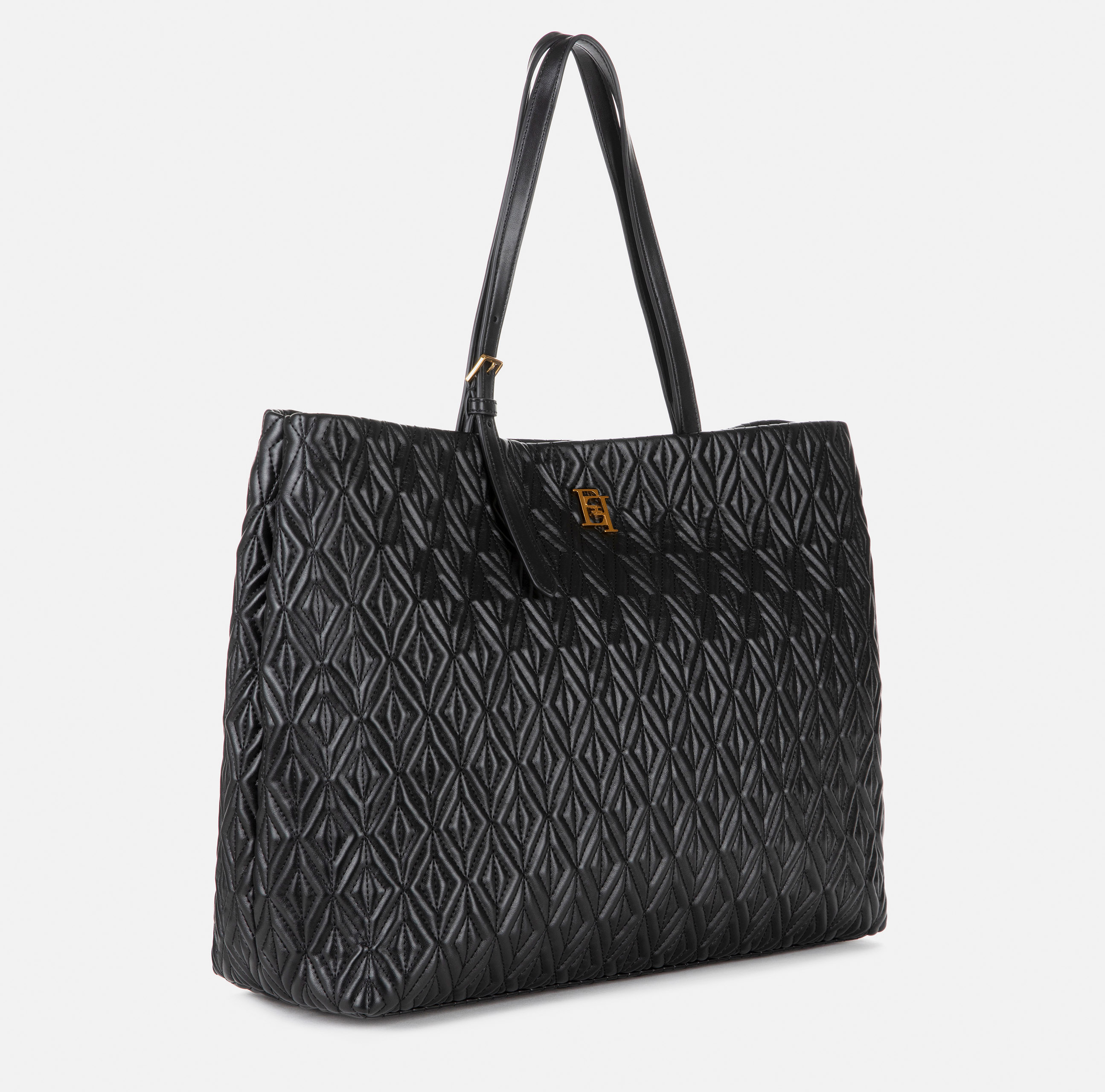 Large shopper bag with diamond pattern - Elisabetta Franchi