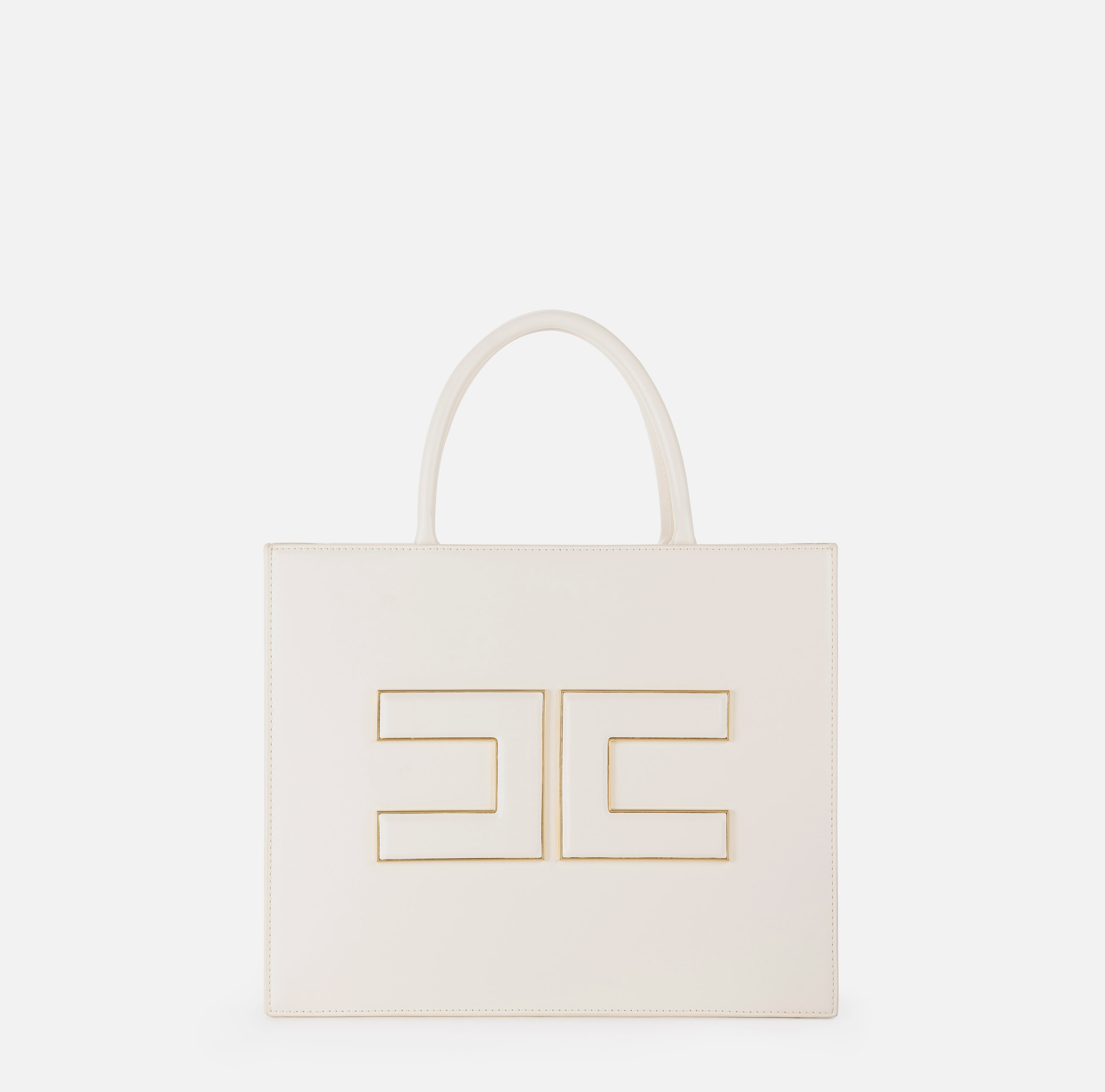 Mittelgroßer Shopper mit Logo-Plakette - BORSE - Elisabetta Franchi