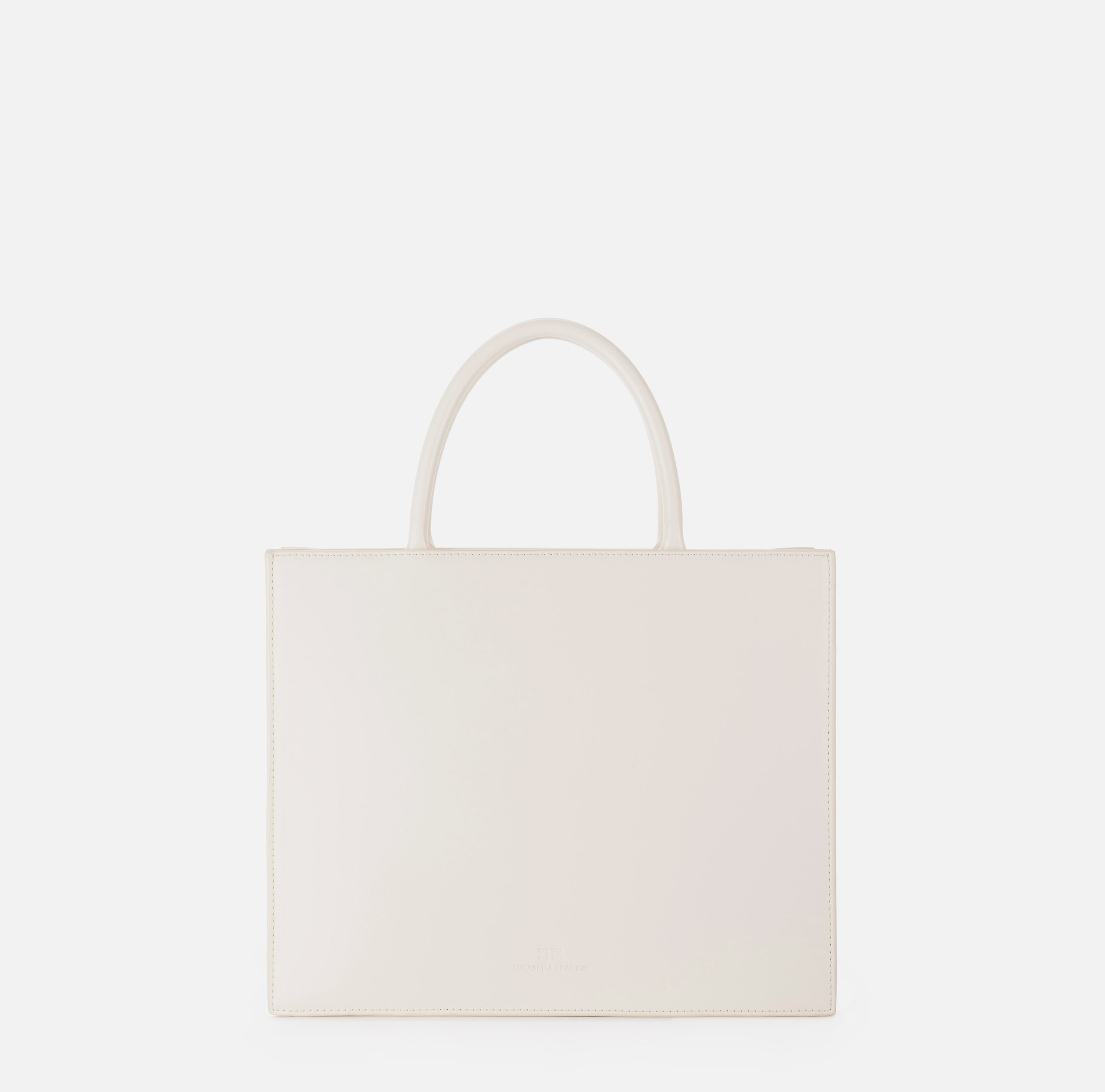 Medium shopper bag with logo plaque - Elisabetta Franchi