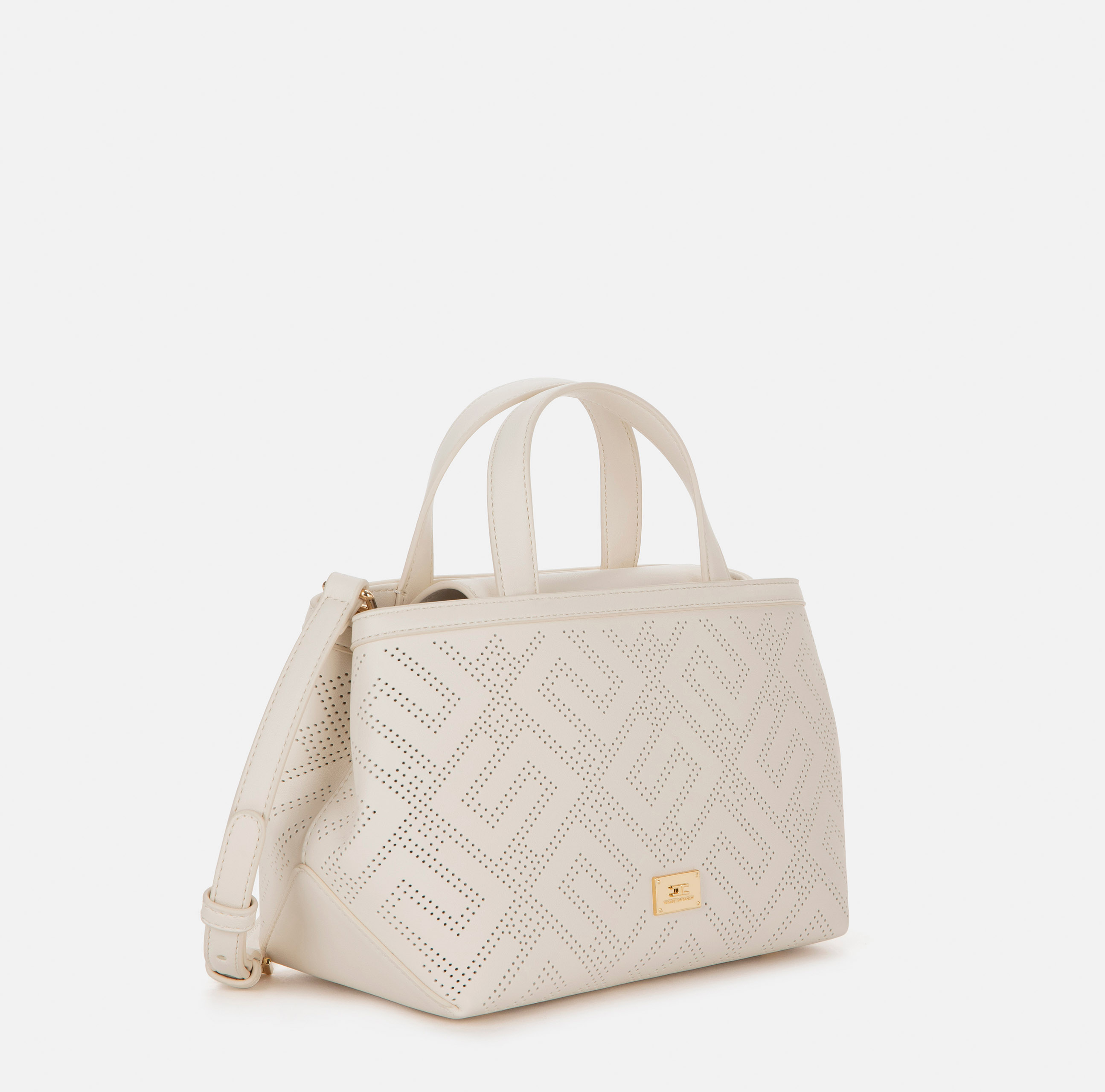 Small shopper bag with logo print - Elisabetta Franchi