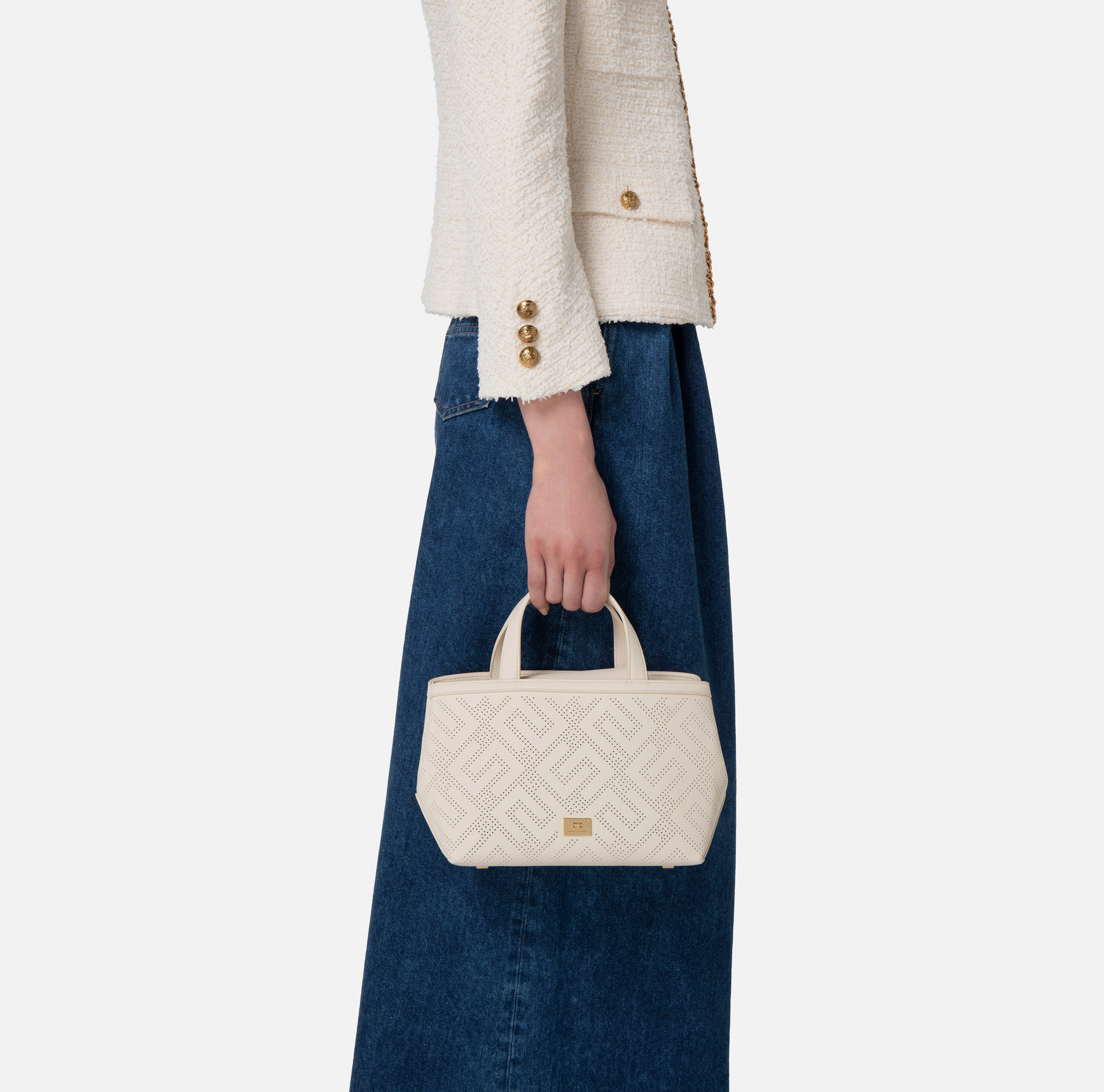 Petit sac shopper avec imprimé logo - Elisabetta Franchi