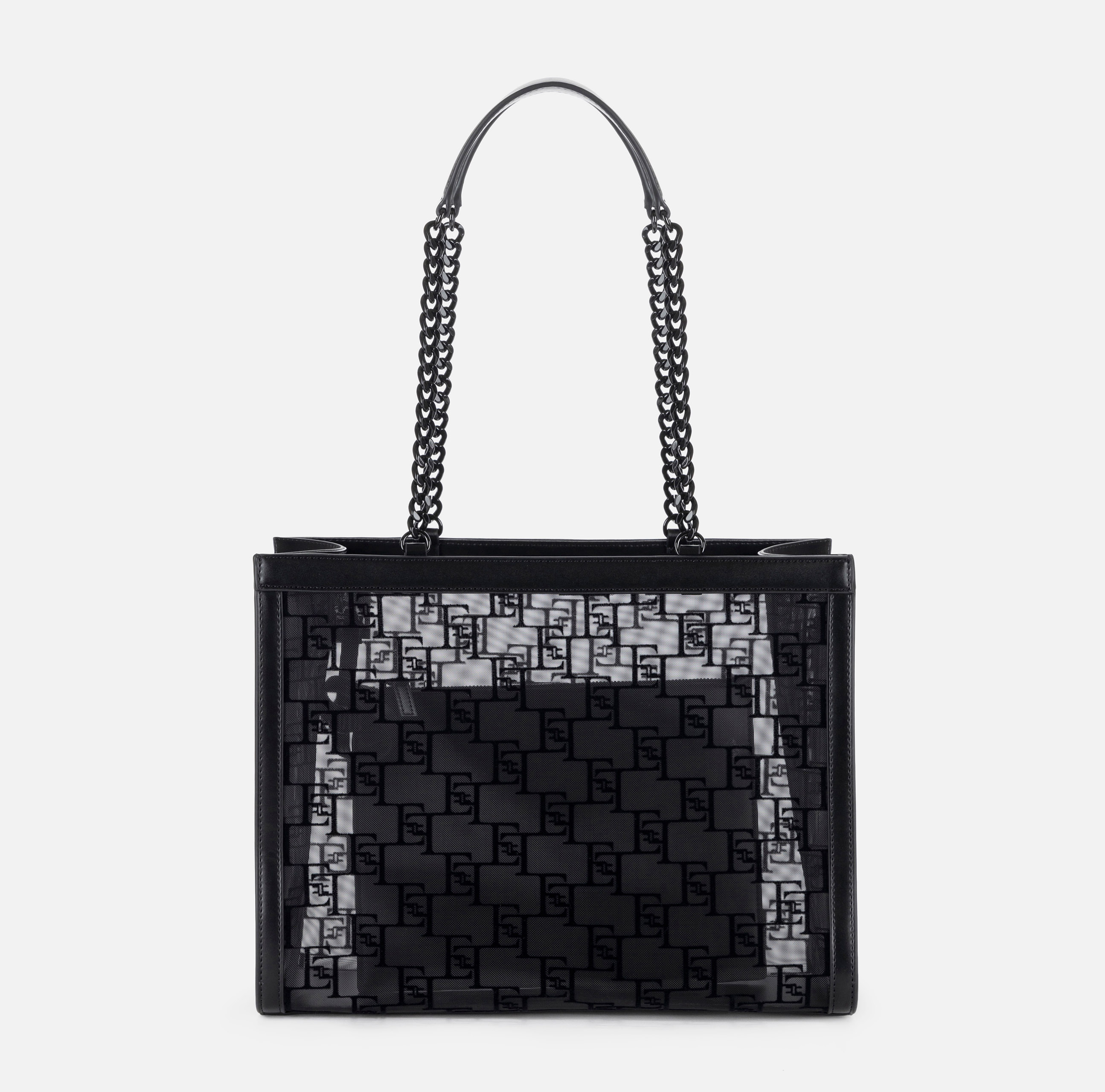 Large shopper bag in flocked mesh - BORSE - Elisabetta Franchi