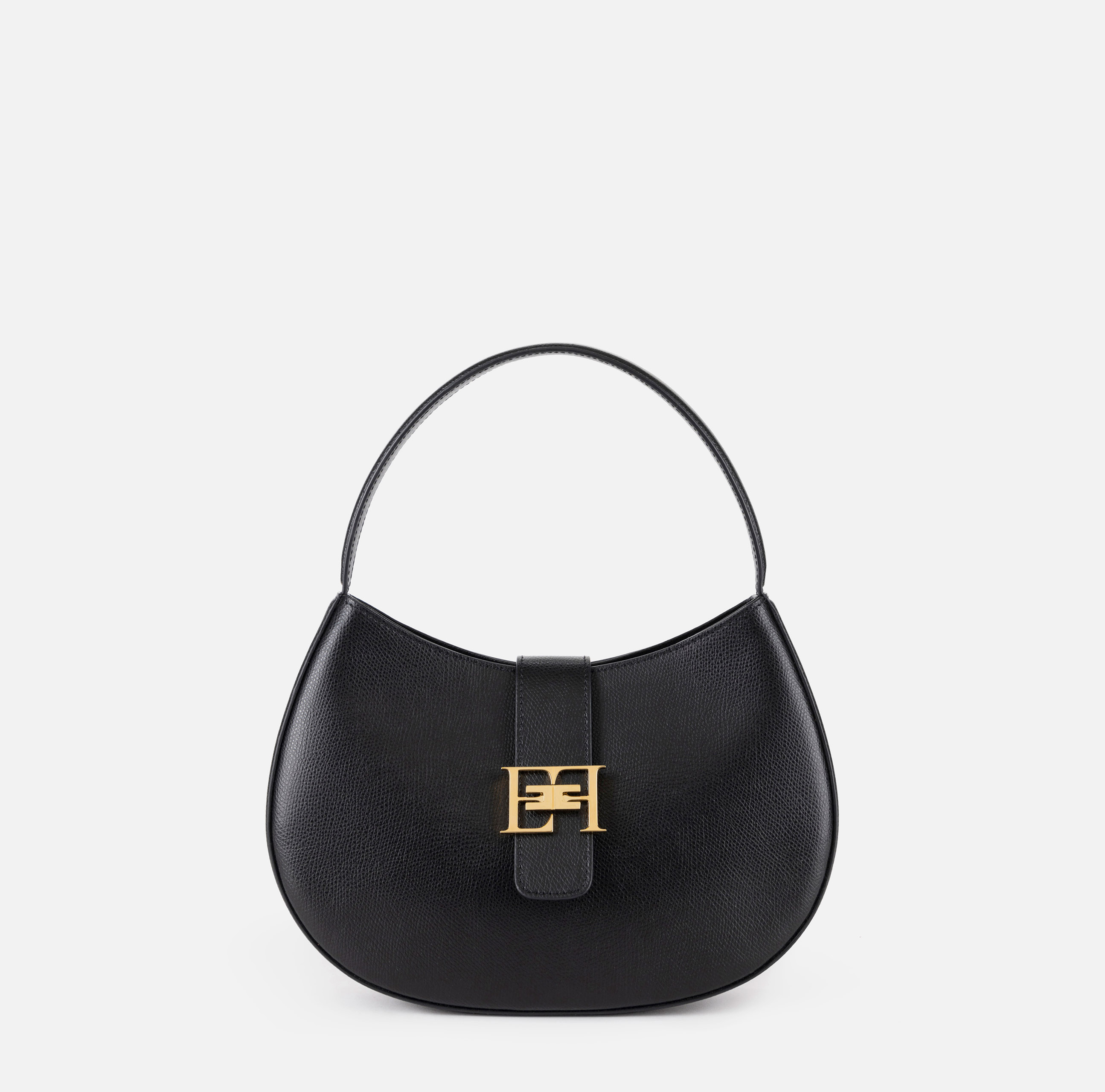 Large hobo bag with metal logo - BORSE - Elisabetta Franchi