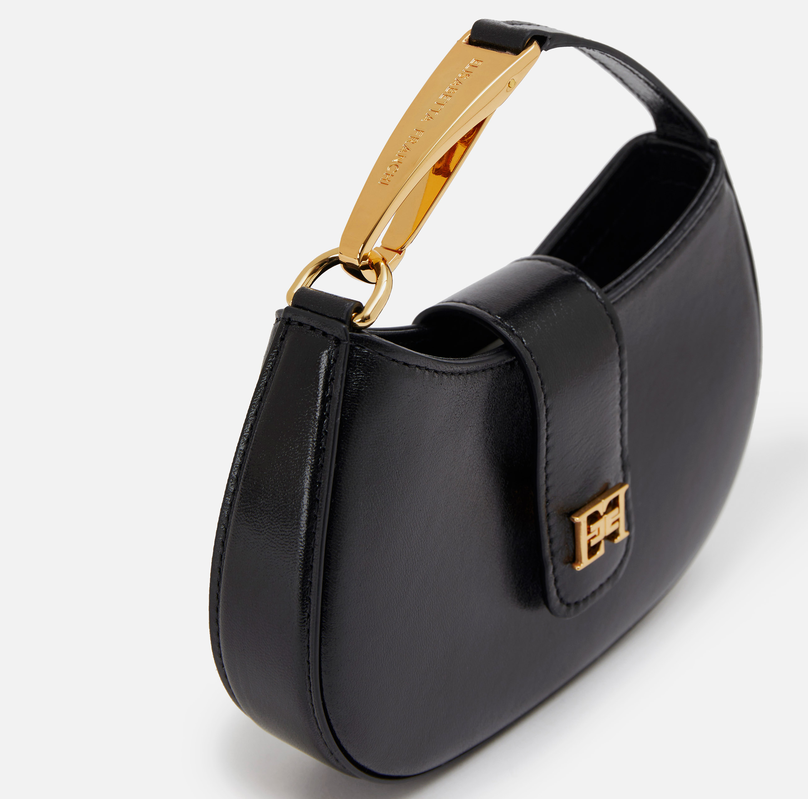 Mini-sac hobo avec logo en métal - Elisabetta Franchi