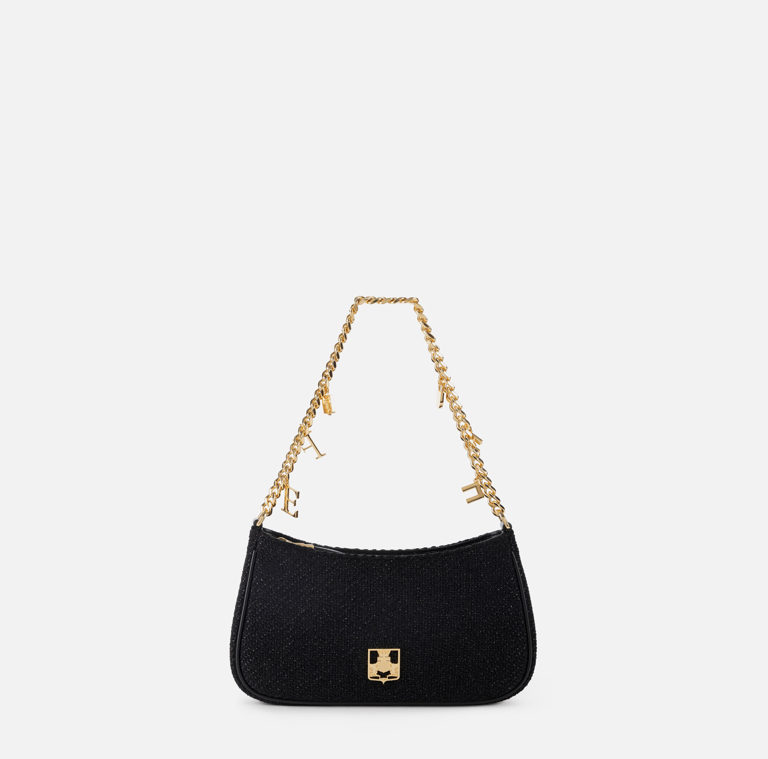 Fabric hobo bag with shoulder strap with charms - Elisabetta Franchi