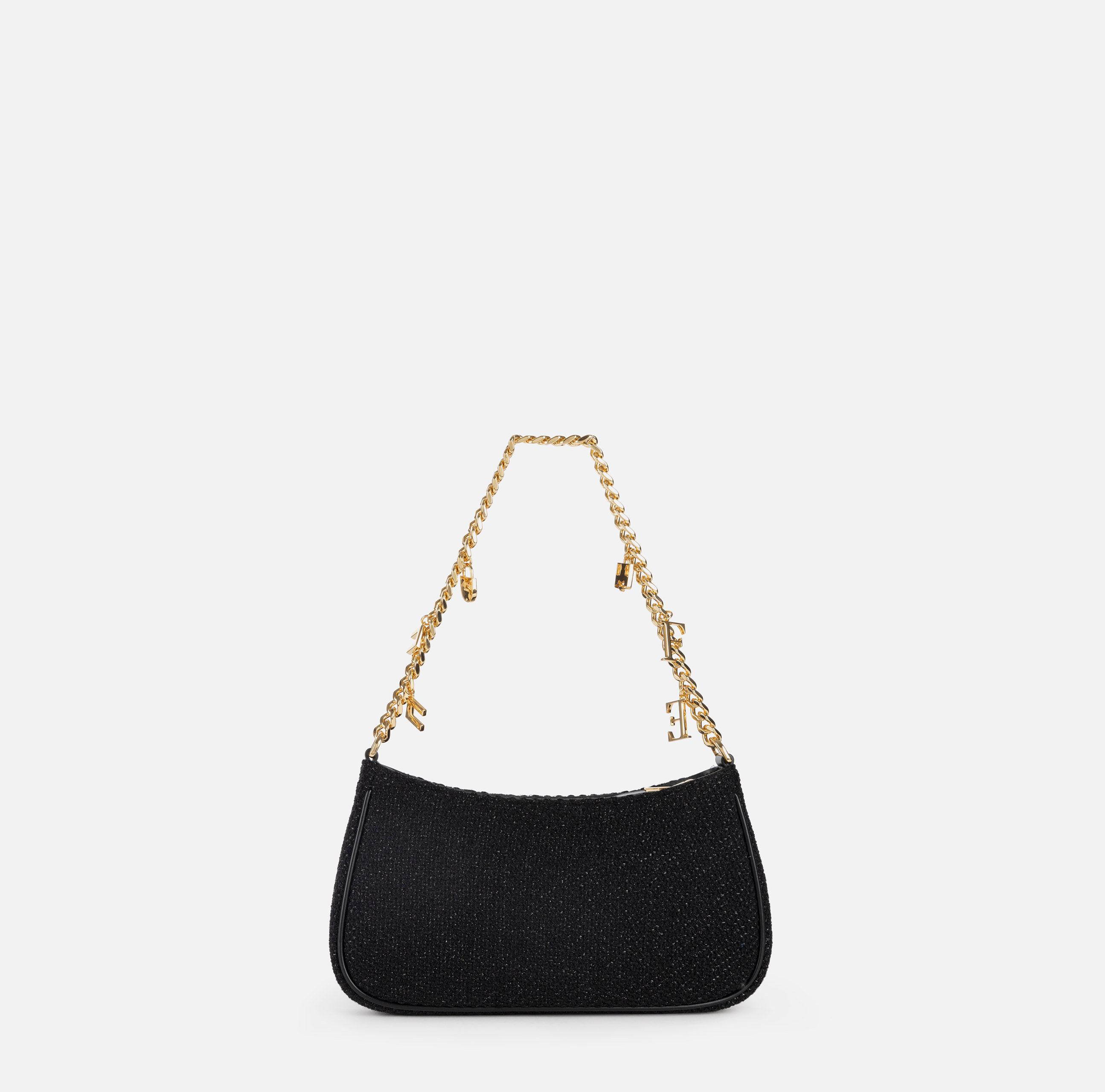 Fabric hobo bag with shoulder strap with charms - Elisabetta Franchi