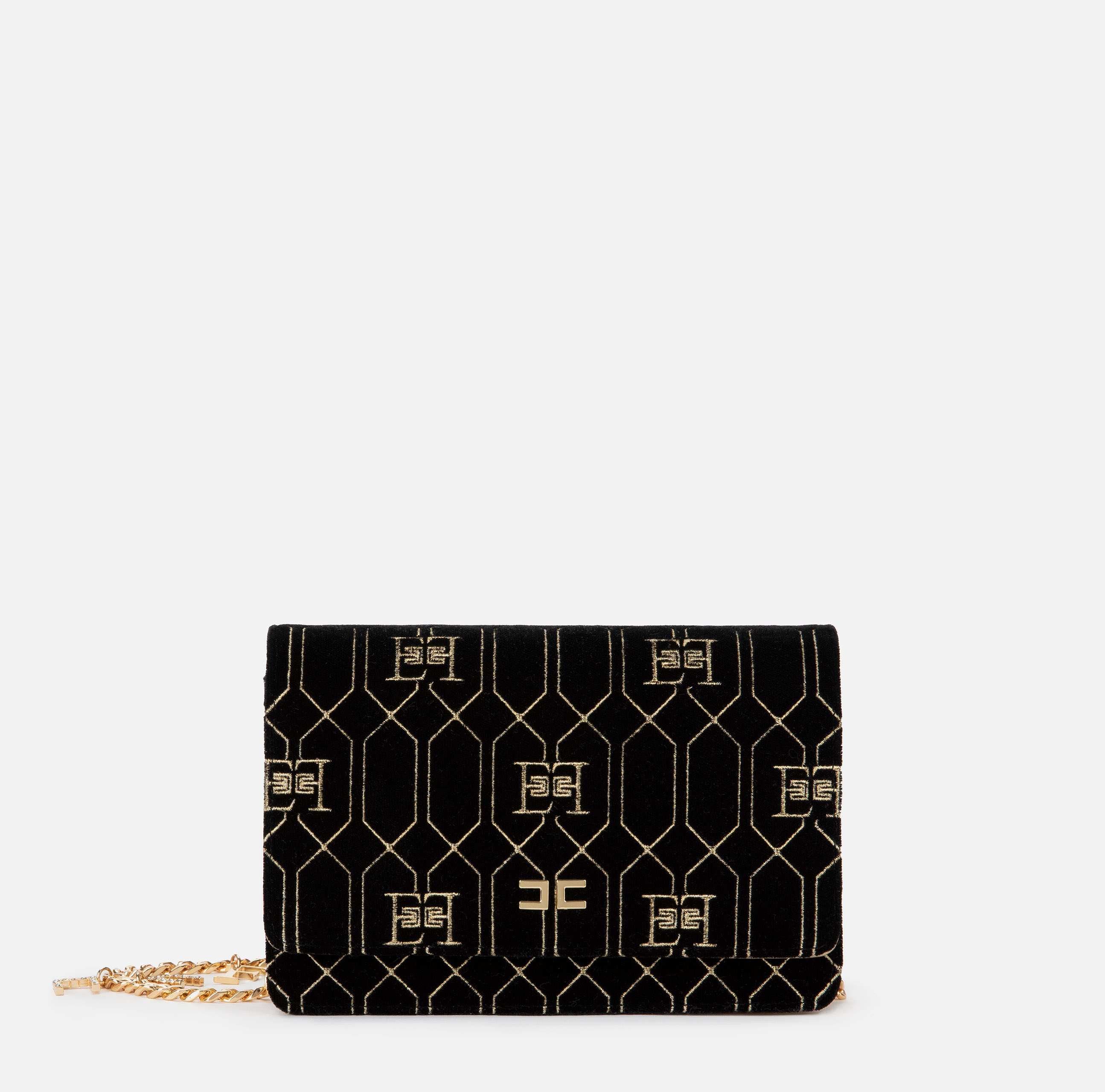 Small shoulder bag with chain and logoed charms - Elisabetta Franchi