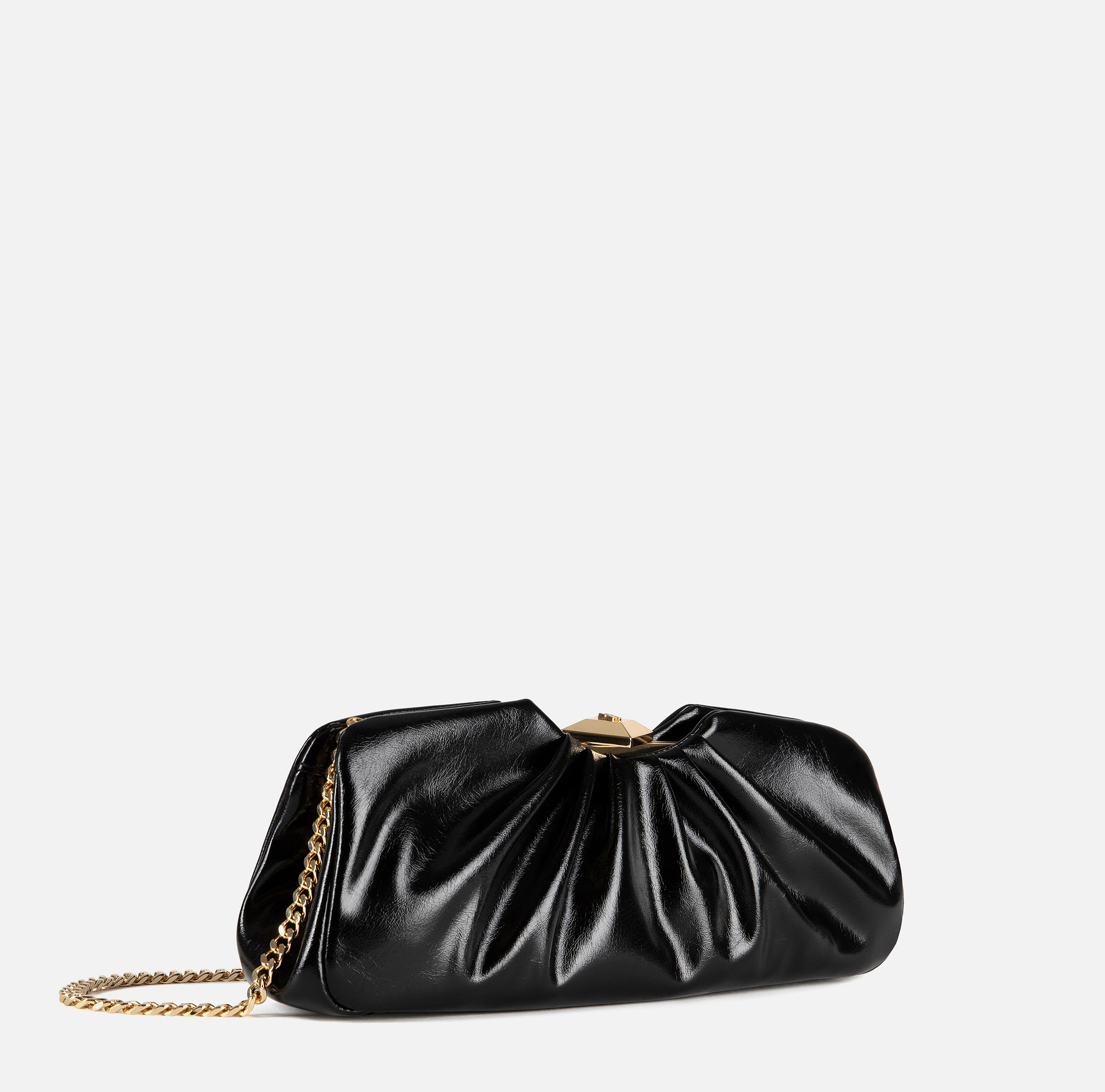 Puffy clutch bag with logoed knob - Elisabetta Franchi