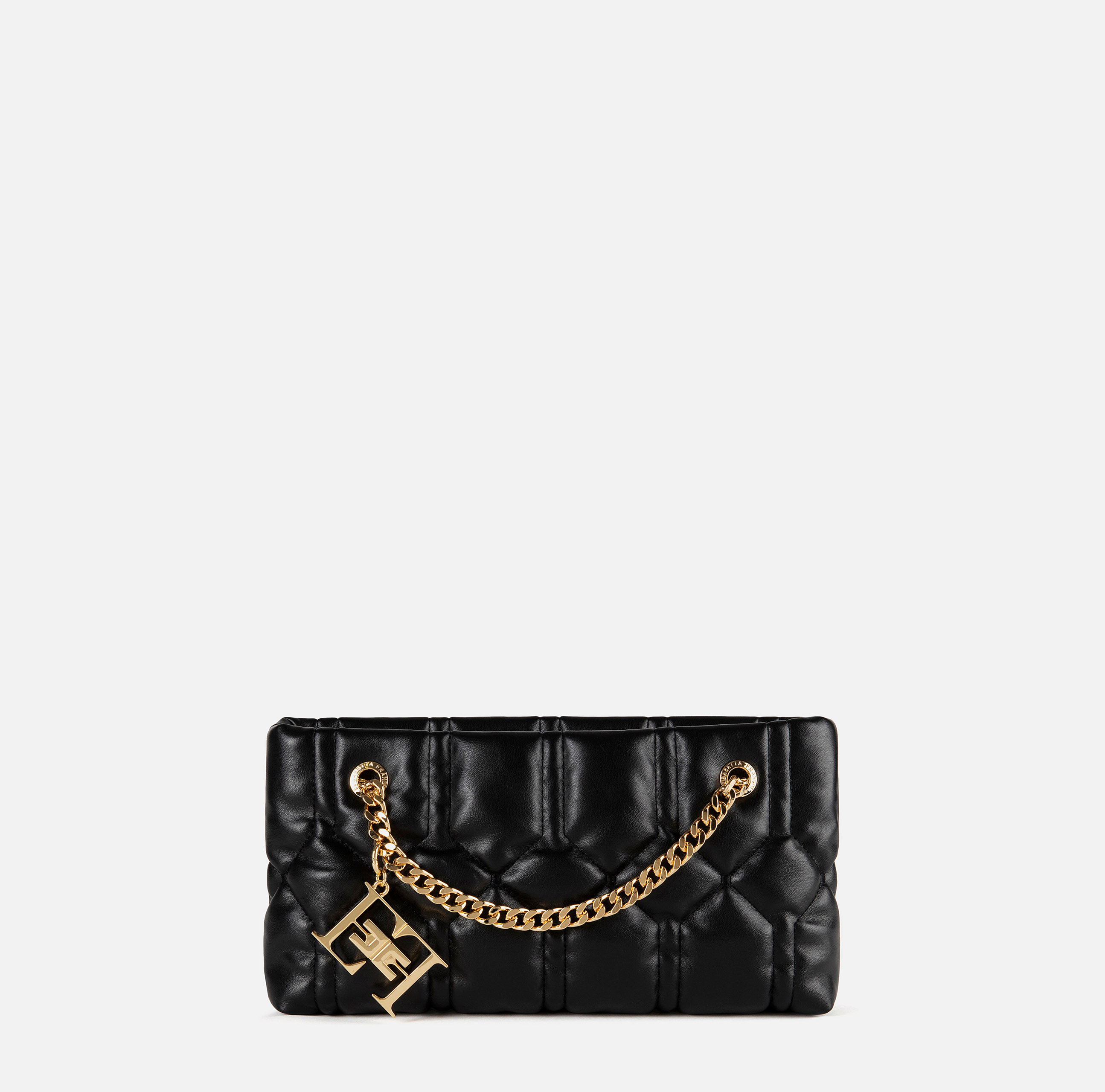 Puffy over-the-shoulder bag with logoed plaque - BORSE - Elisabetta Franchi