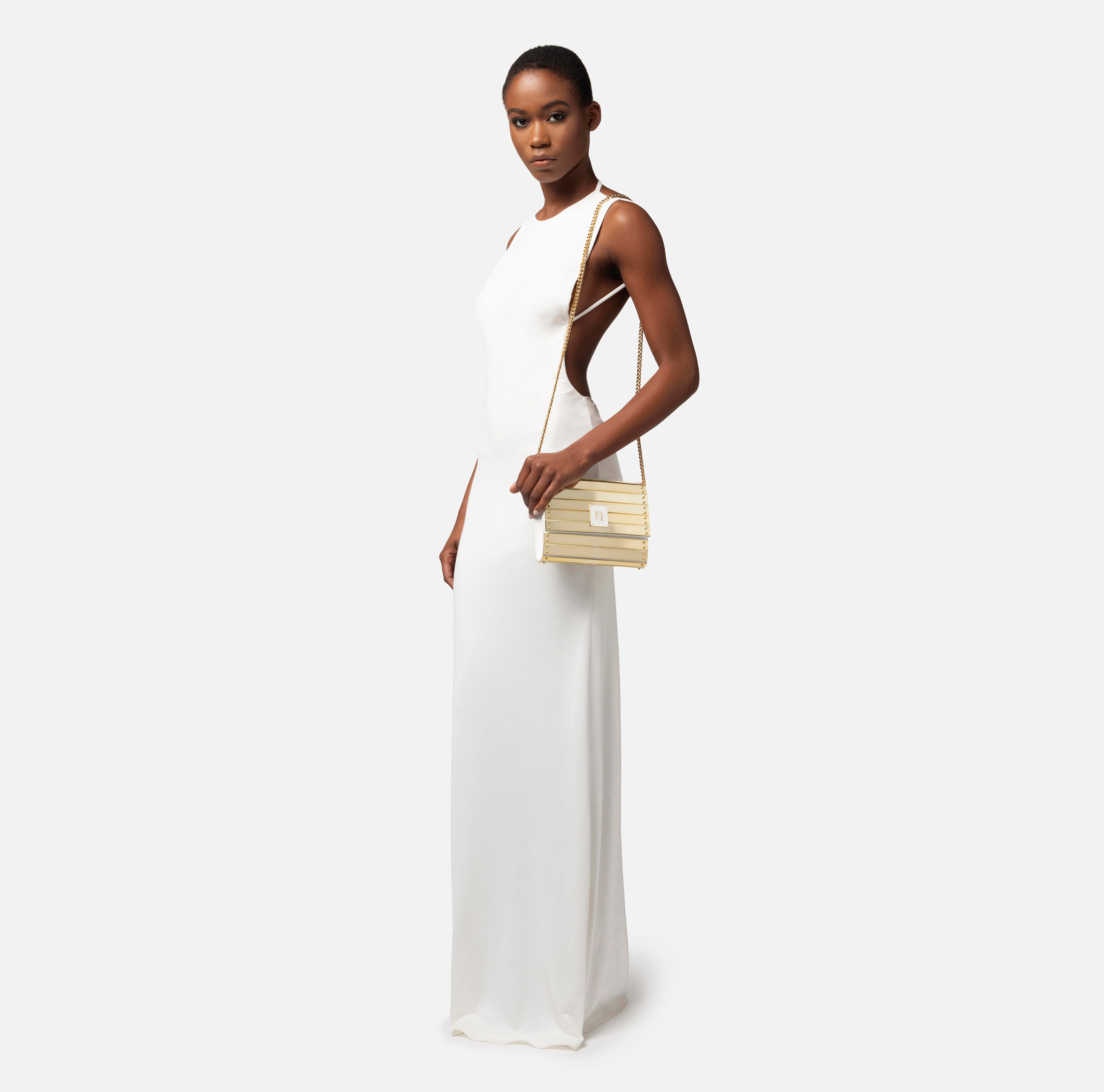Reflective clutch bag with shoulder strap - Elisabetta Franchi
