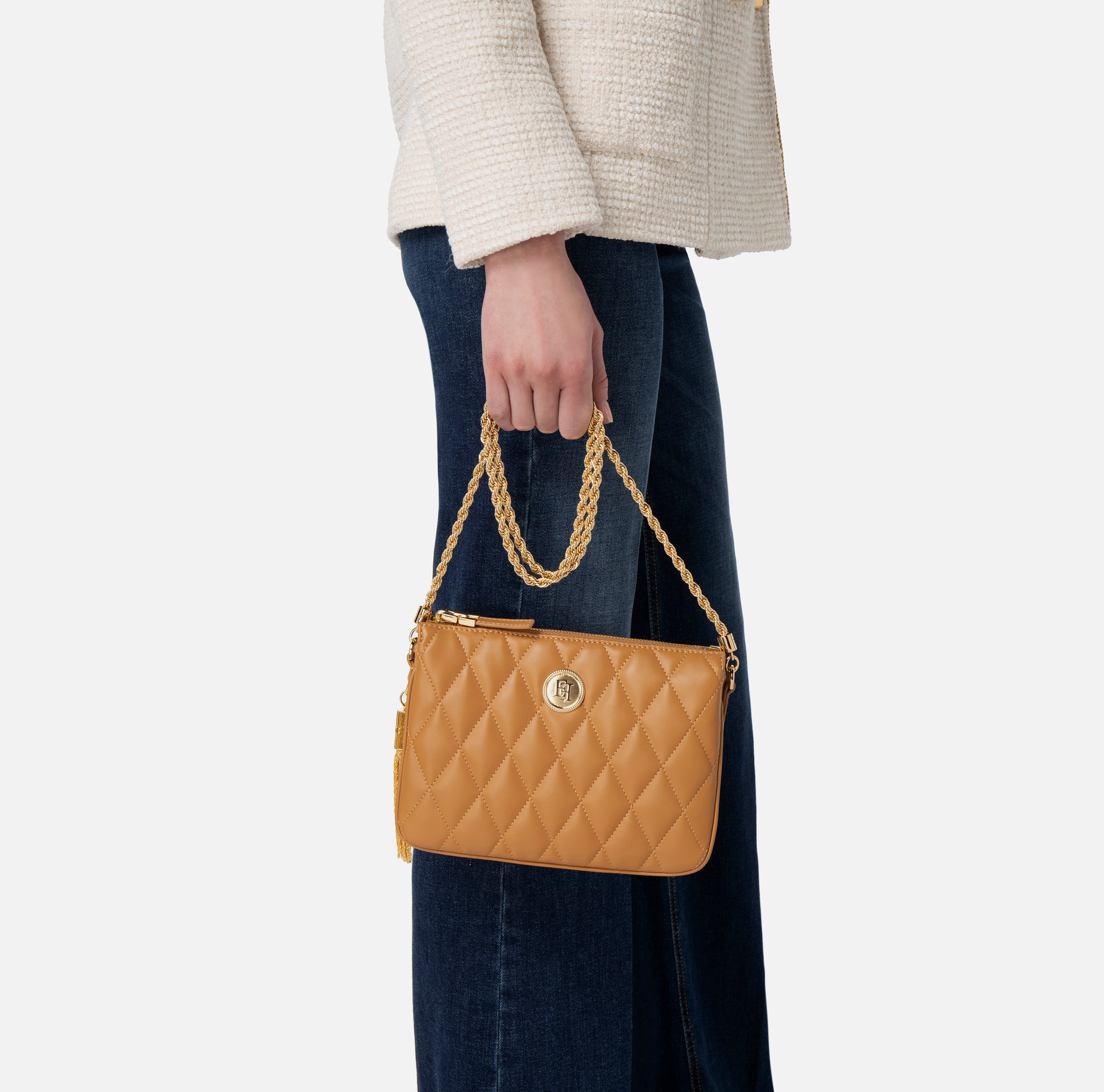Medium quilted bag with shoulder strap - Elisabetta Franchi