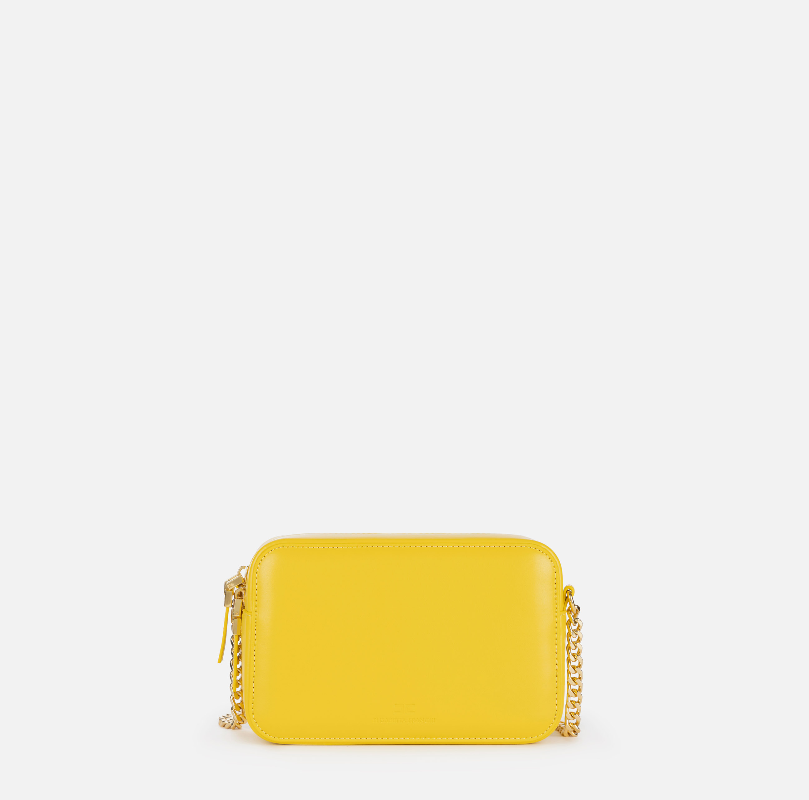 Shoulder bag in leather-effect material with metal corners - Elisabetta Franchi