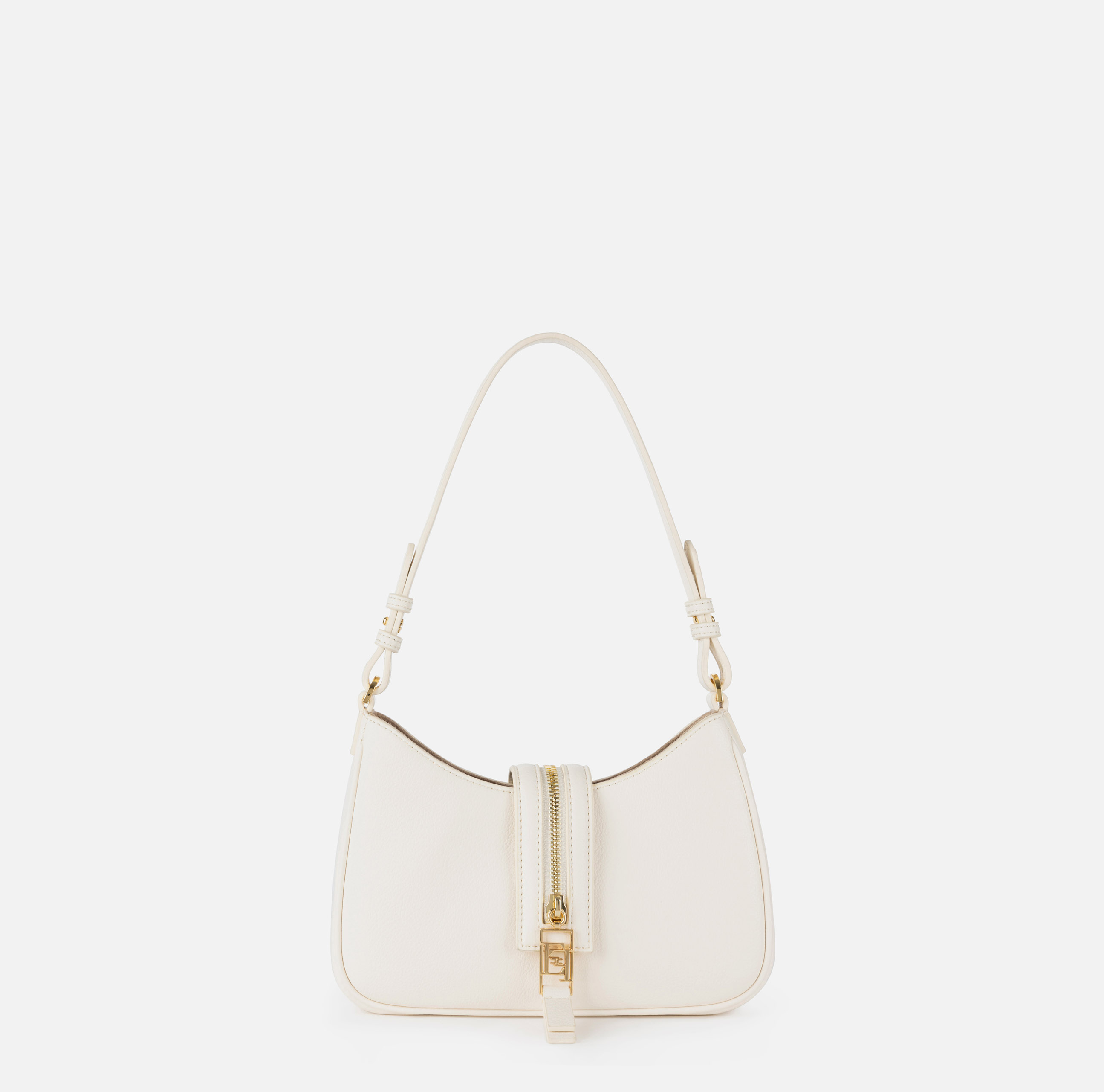 Small hobo bag in leather-effect material with zip - BORSE - Elisabetta Franchi