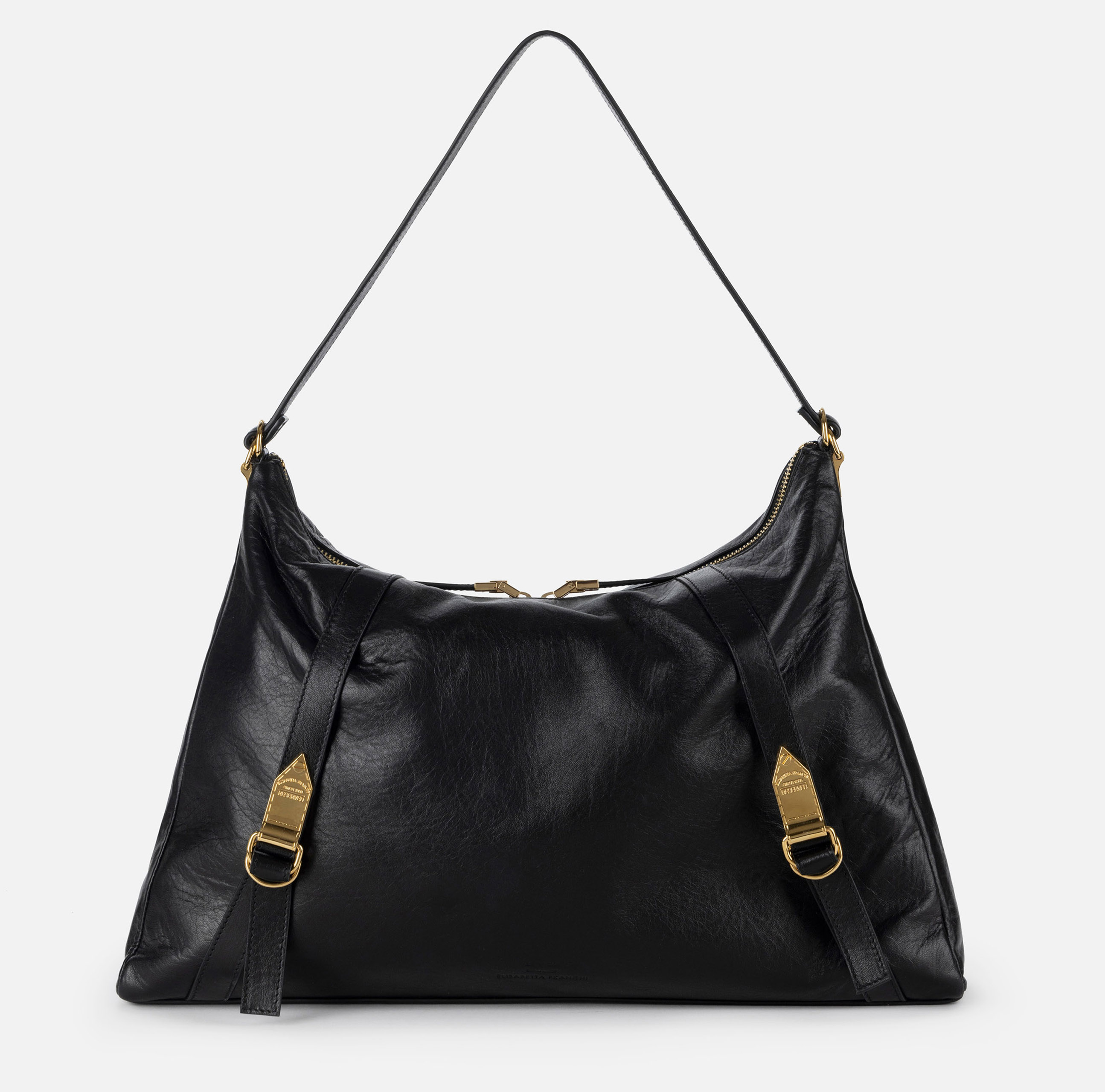 Sac hobo en cuir nappa brillant - BORSE - Elisabetta Franchi