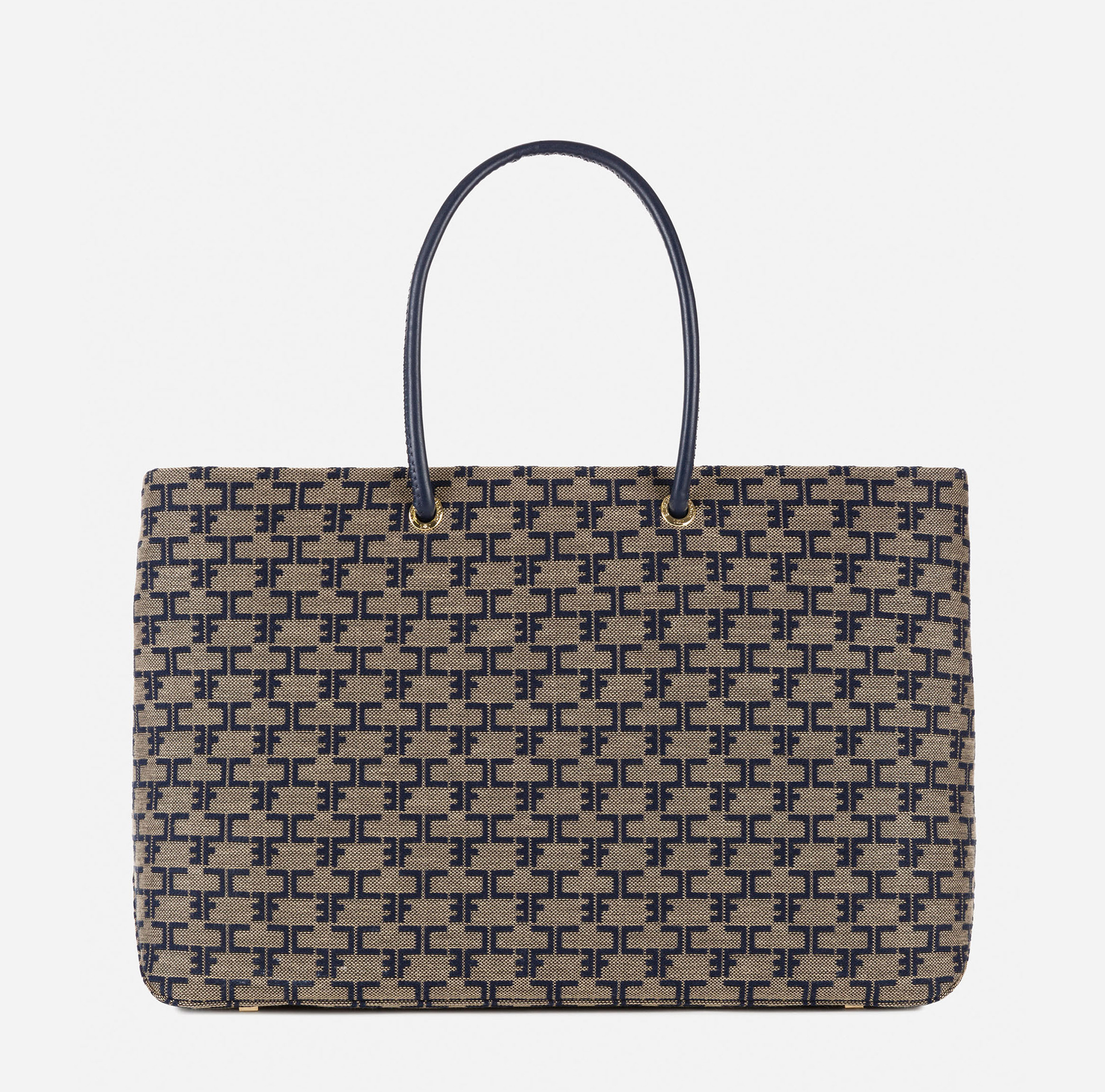 Madame Monogram Shopper Bag With Logo - Elisabetta Franchi