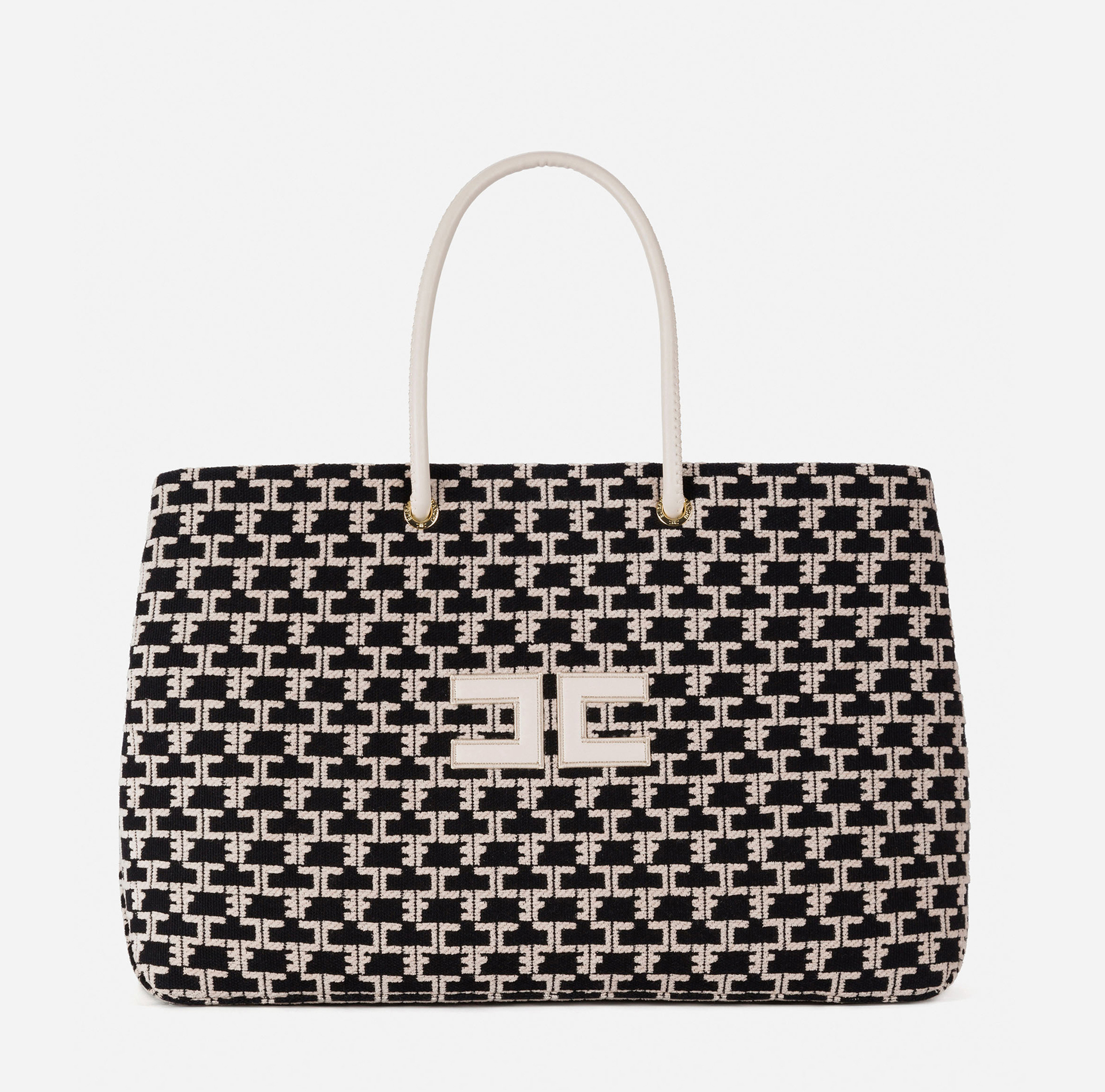 Madame Monogram Shopper Bag With Logo - BORSE - Elisabetta Franchi