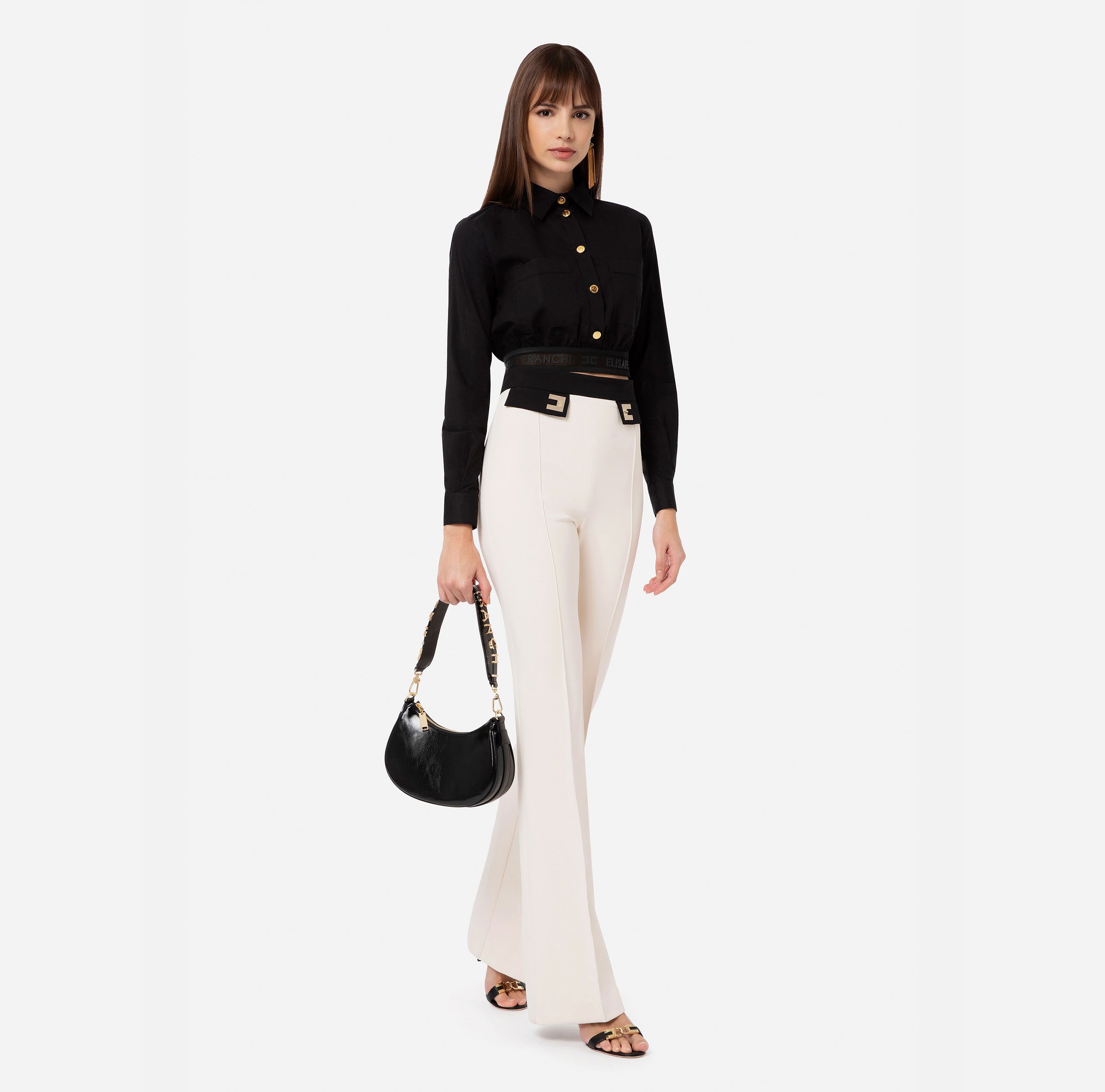 Cropped poplin shirt - Elisabetta Franchi