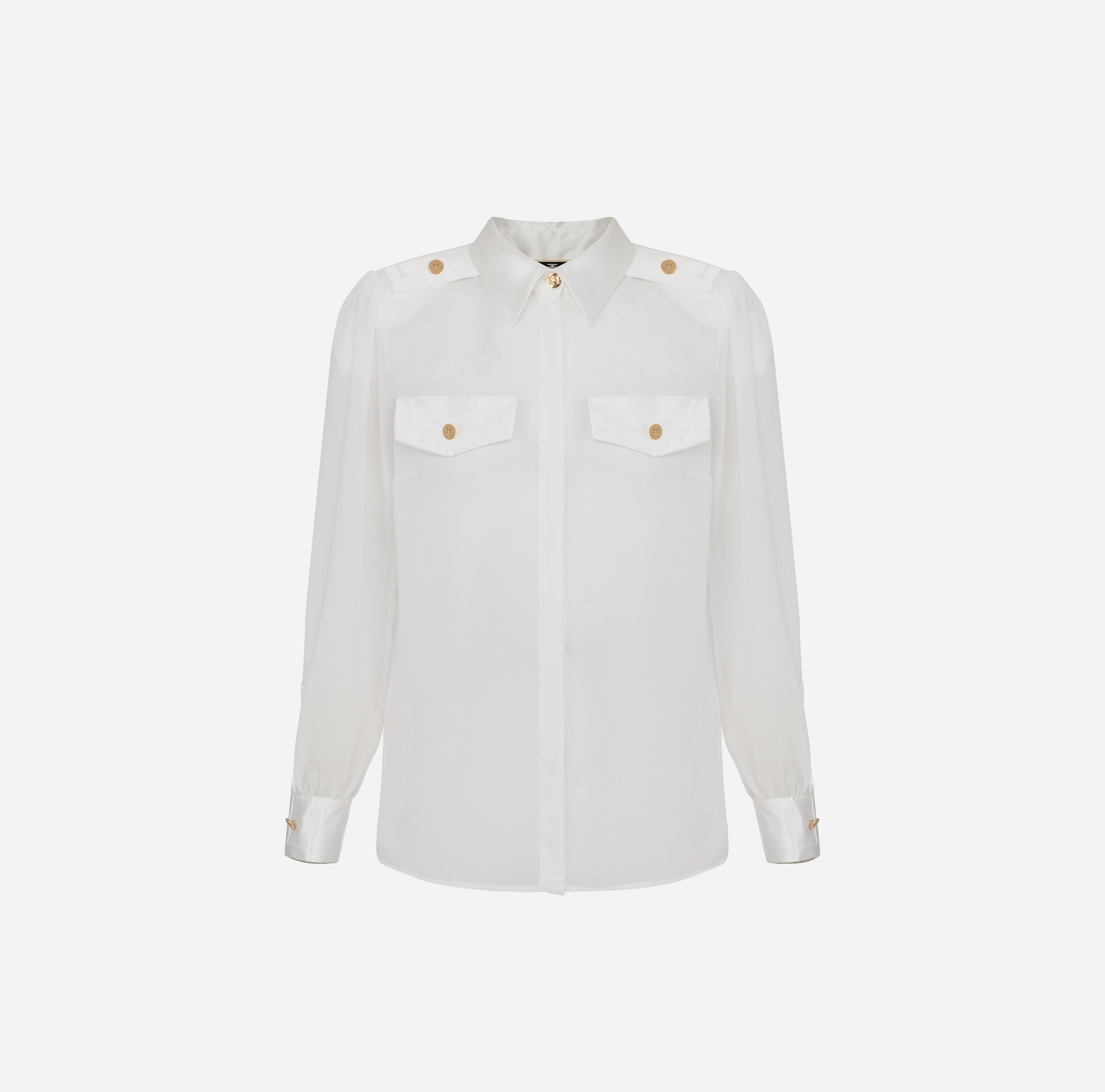 Blouse in georgette fabric with pockets - Elisabetta Franchi