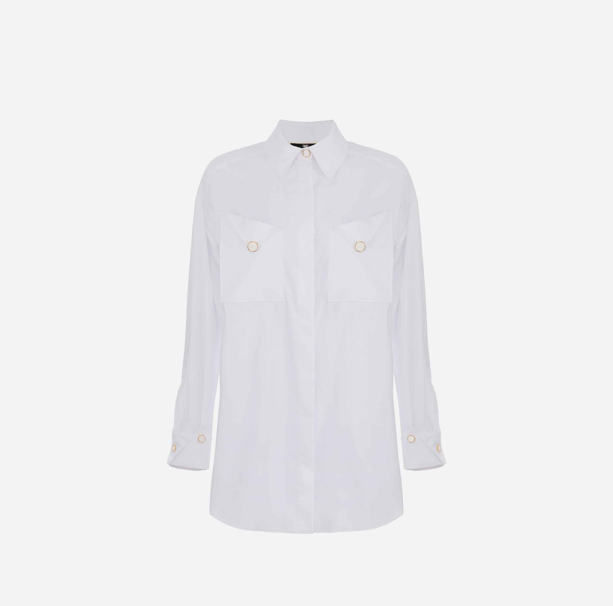 Cotton poplin shirt with pockets - ABBIGLIAMENTO - Elisabetta Franchi