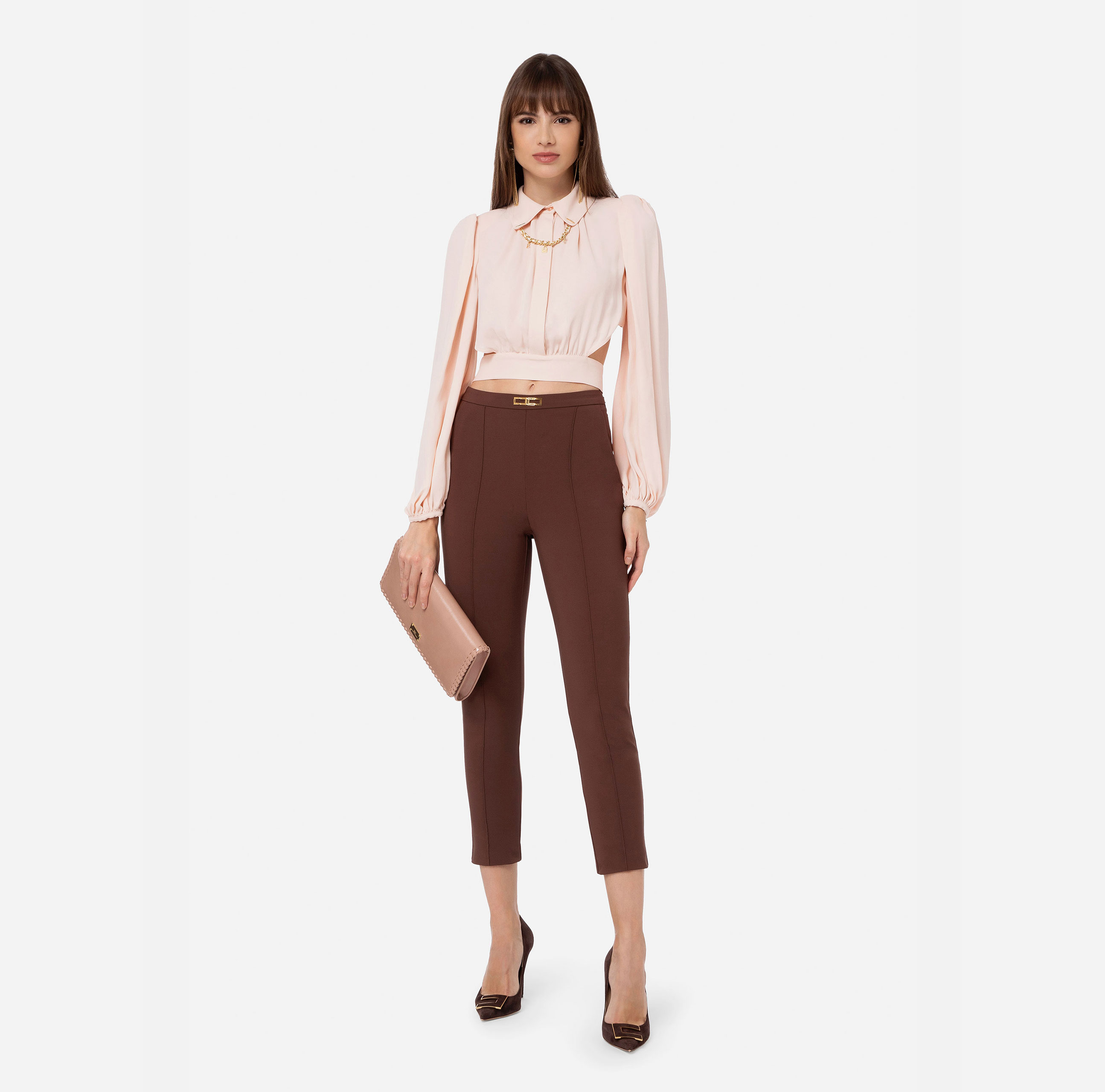 Cropped shirt with important collar - Elisabetta Franchi