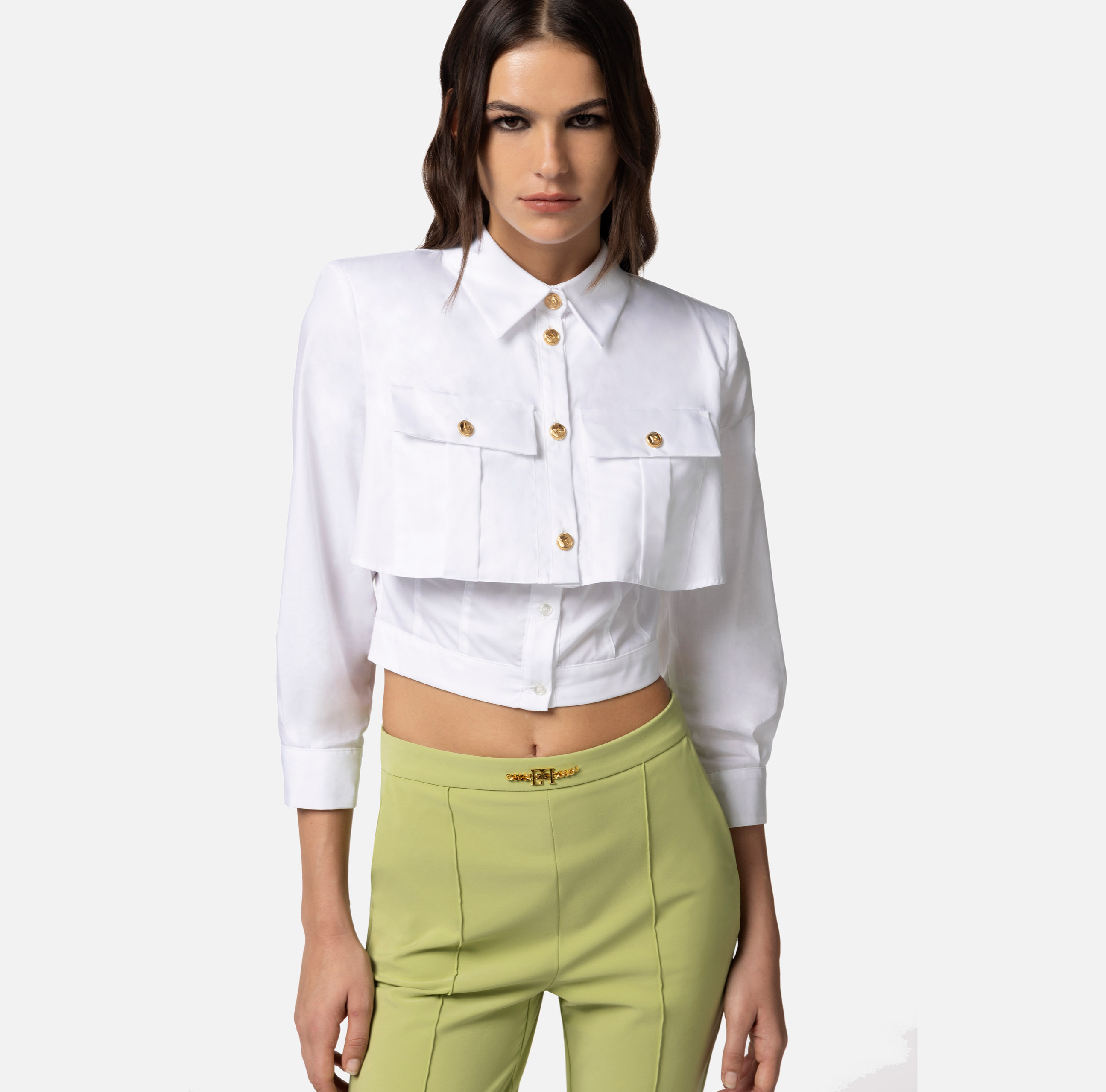 Double-layered cotton poplin shirt - Elisabetta Franchi