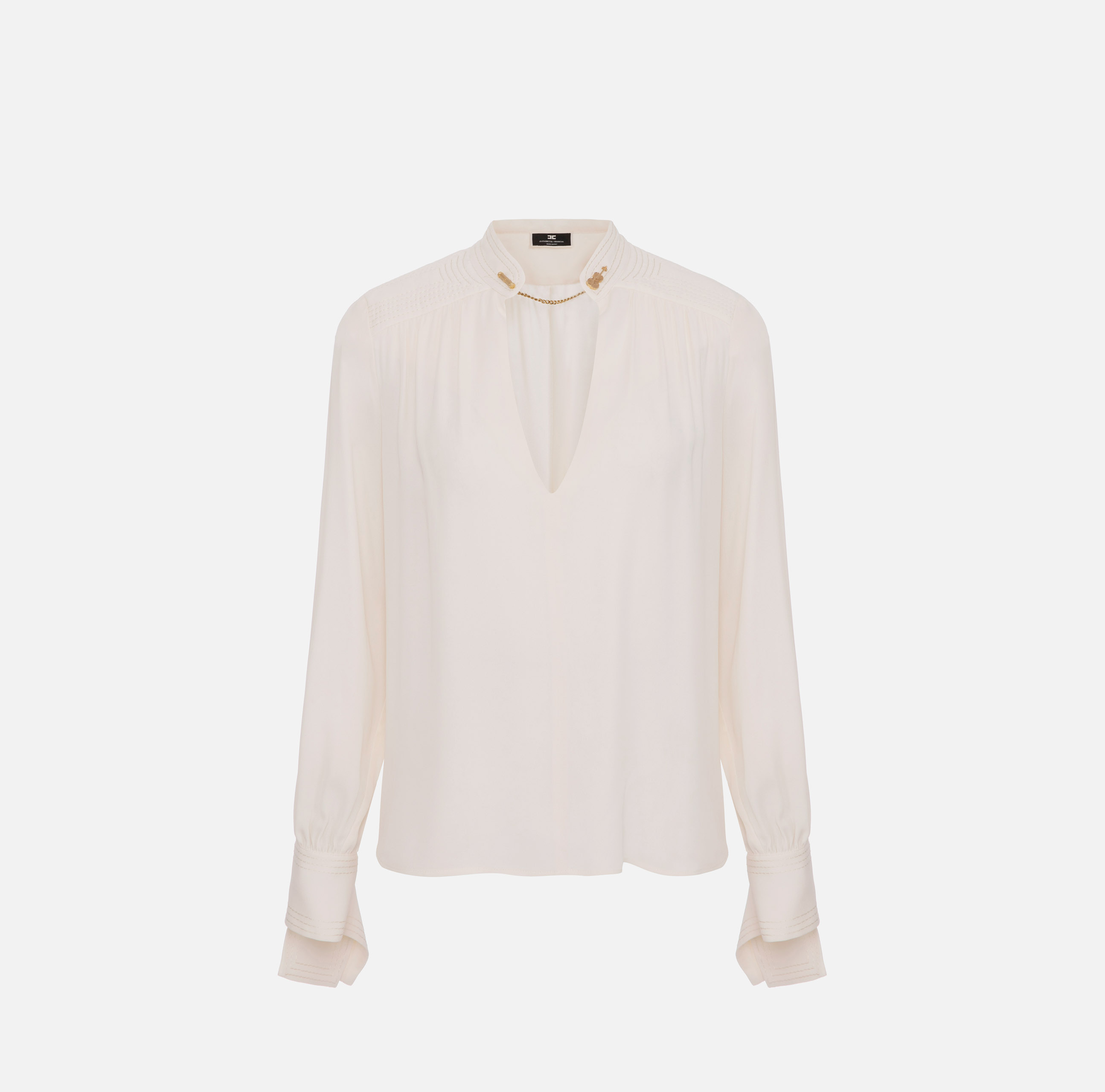 Blouse in viscose fabric with wide cuffs - Elisabetta Franchi