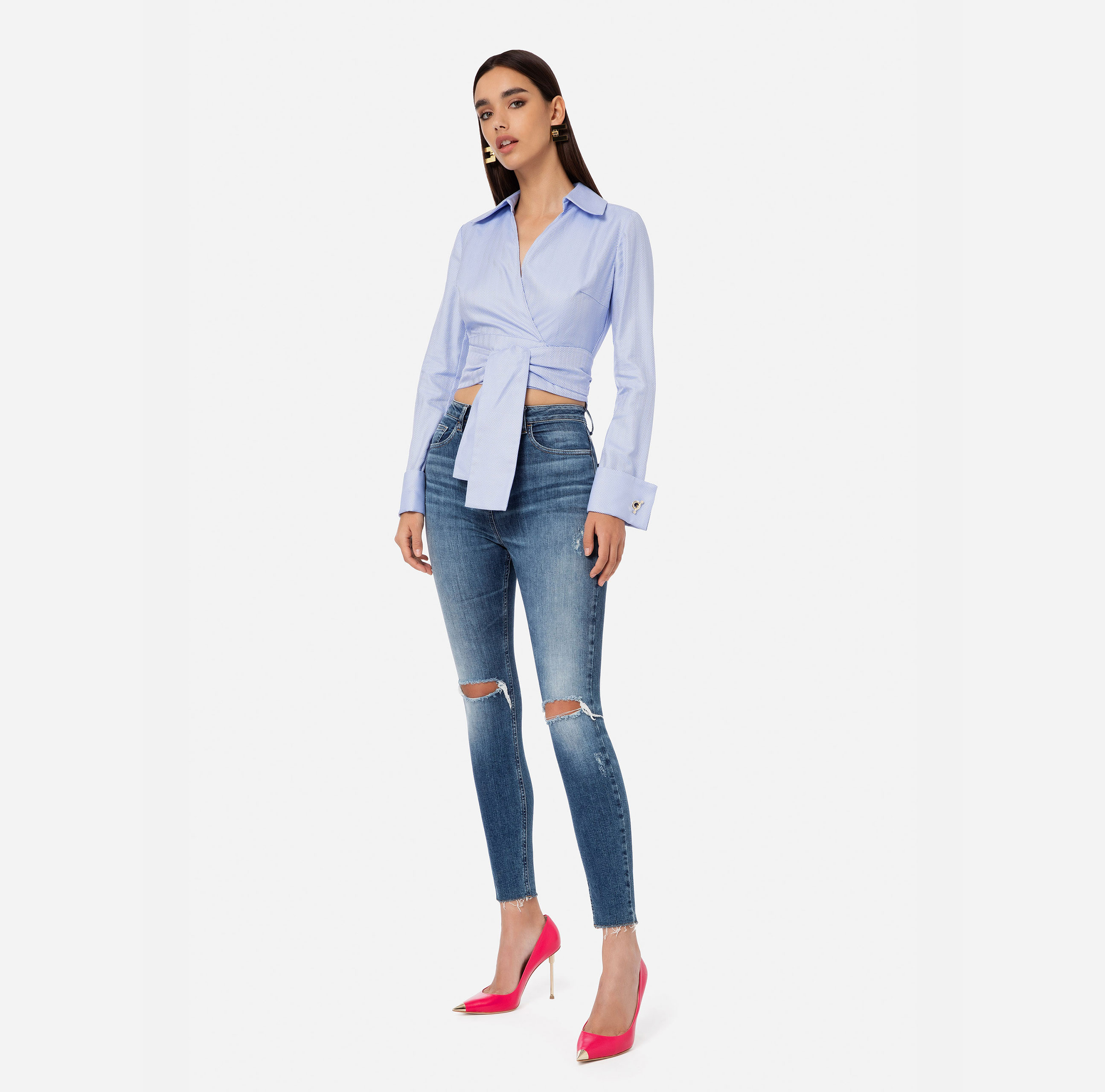 Long-sleeved shirt with wide cufflinks - Elisabetta Franchi