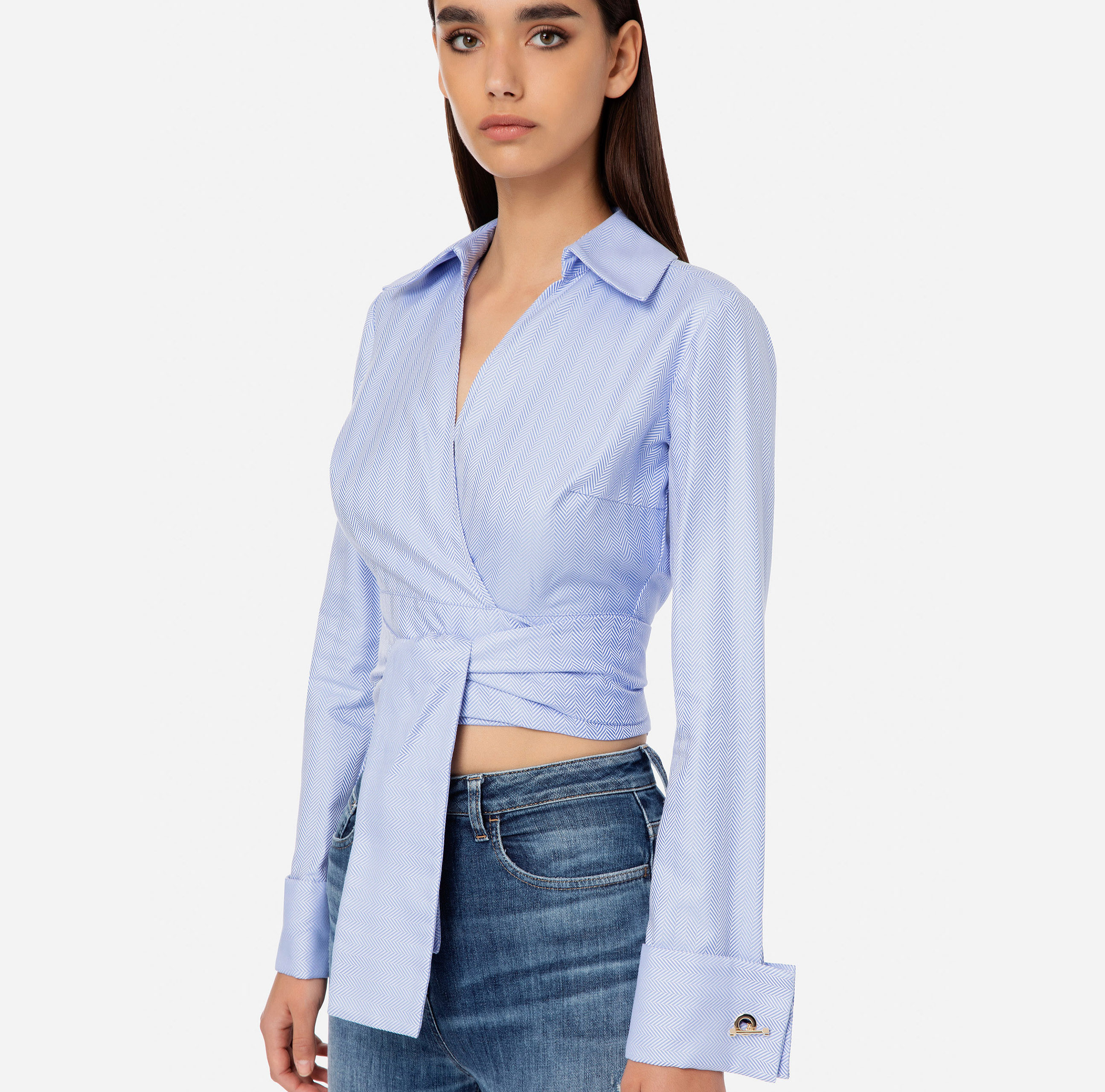 Long-sleeved shirt with wide cufflinks - Elisabetta Franchi
