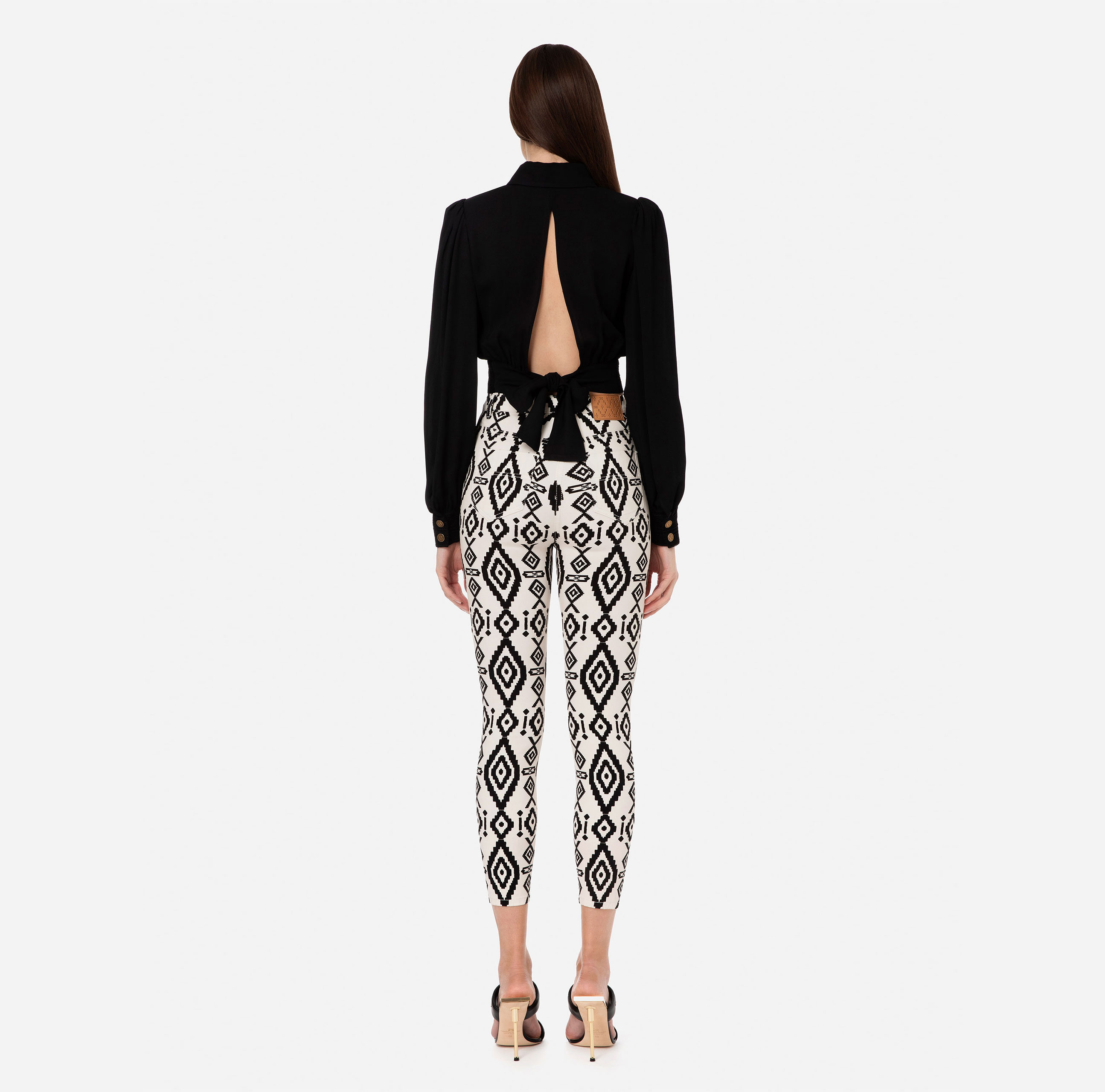 Cropped blouse with ajour pattern - Elisabetta Franchi