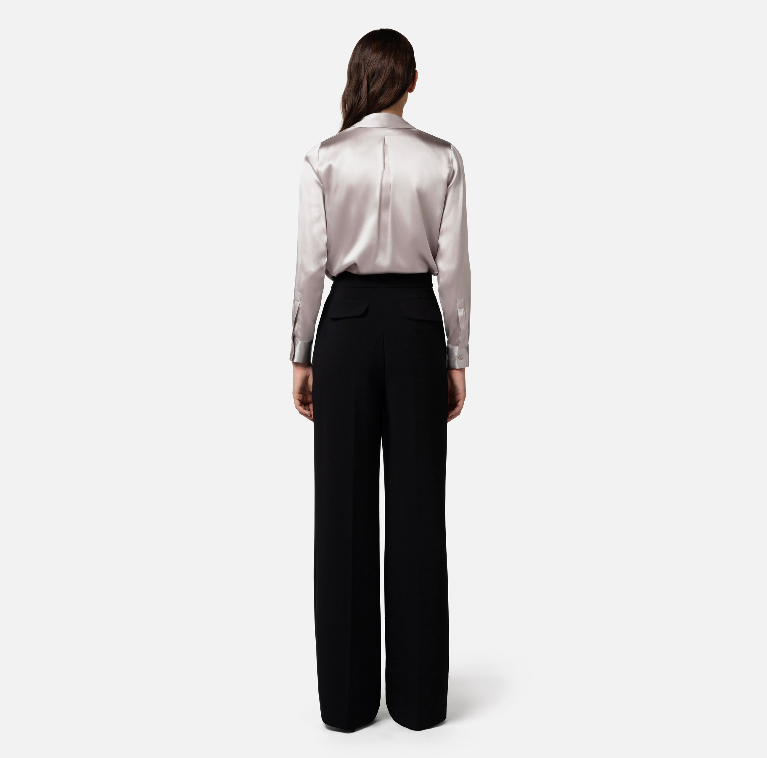 Silk satin straight blouse - Elisabetta Franchi