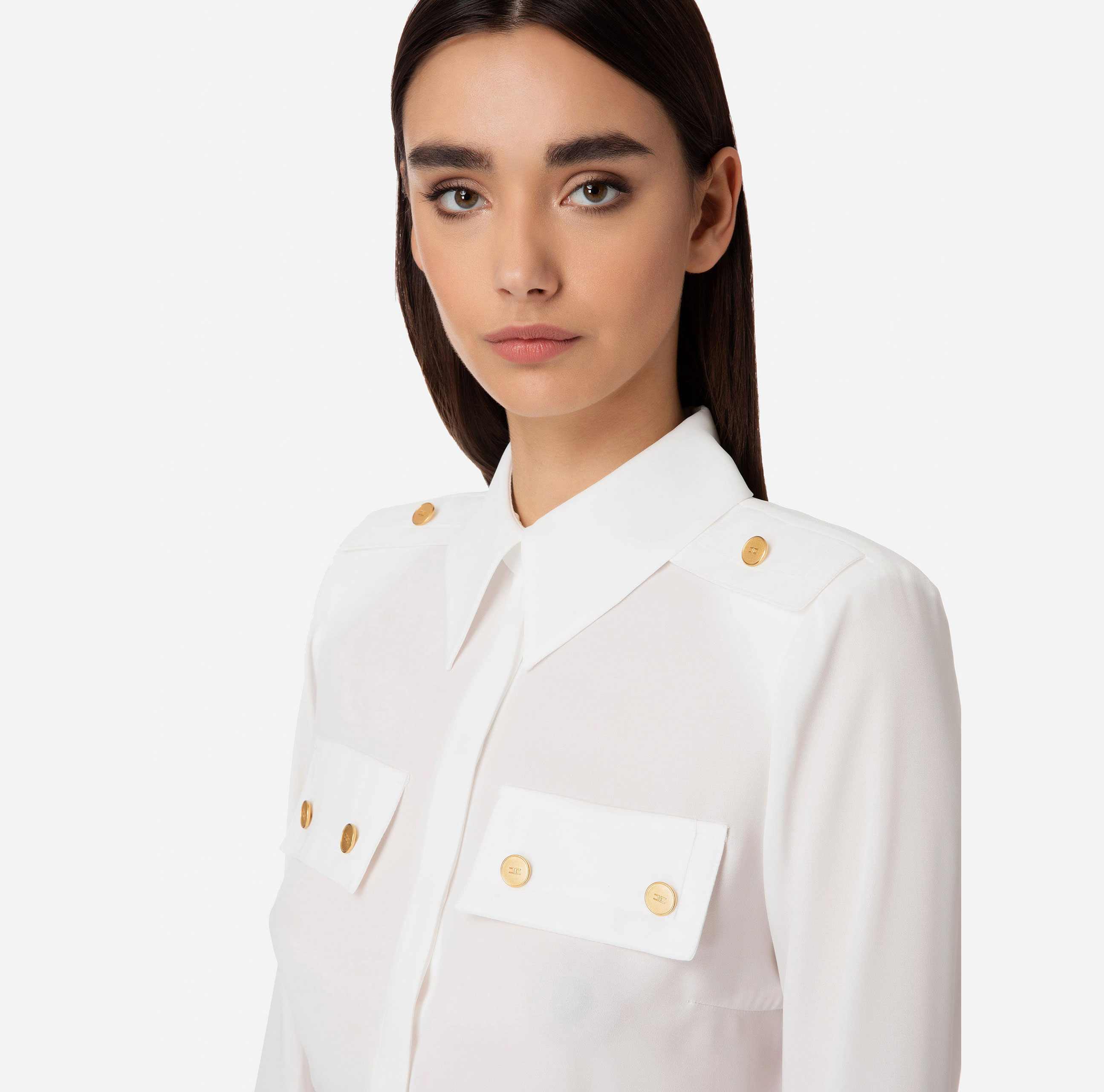 Shirt with flashes and pockets with flaps - Elisabetta Franchi