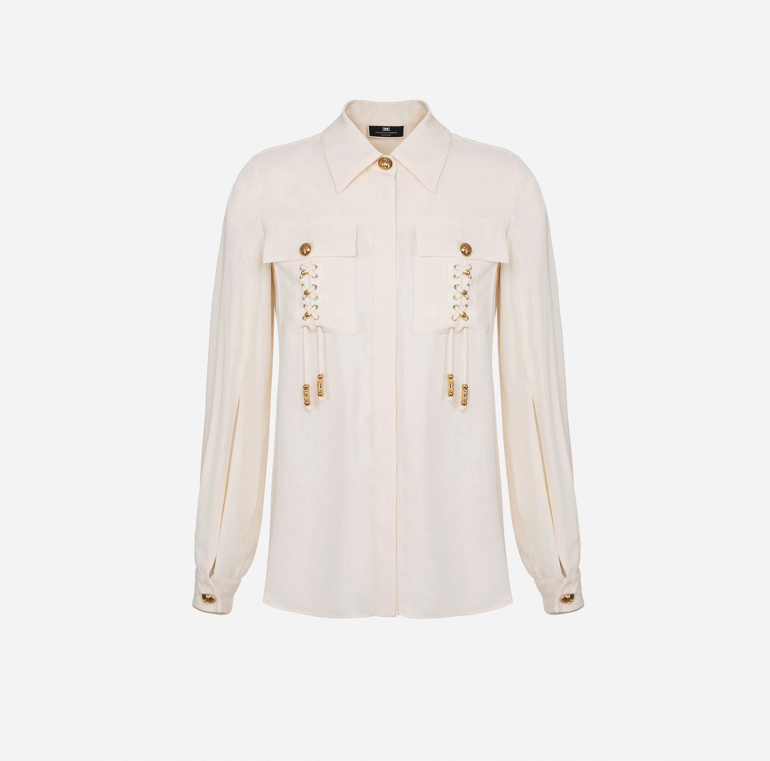 Blouse with criss-cross pattern - ABBIGLIAMENTO - Elisabetta Franchi