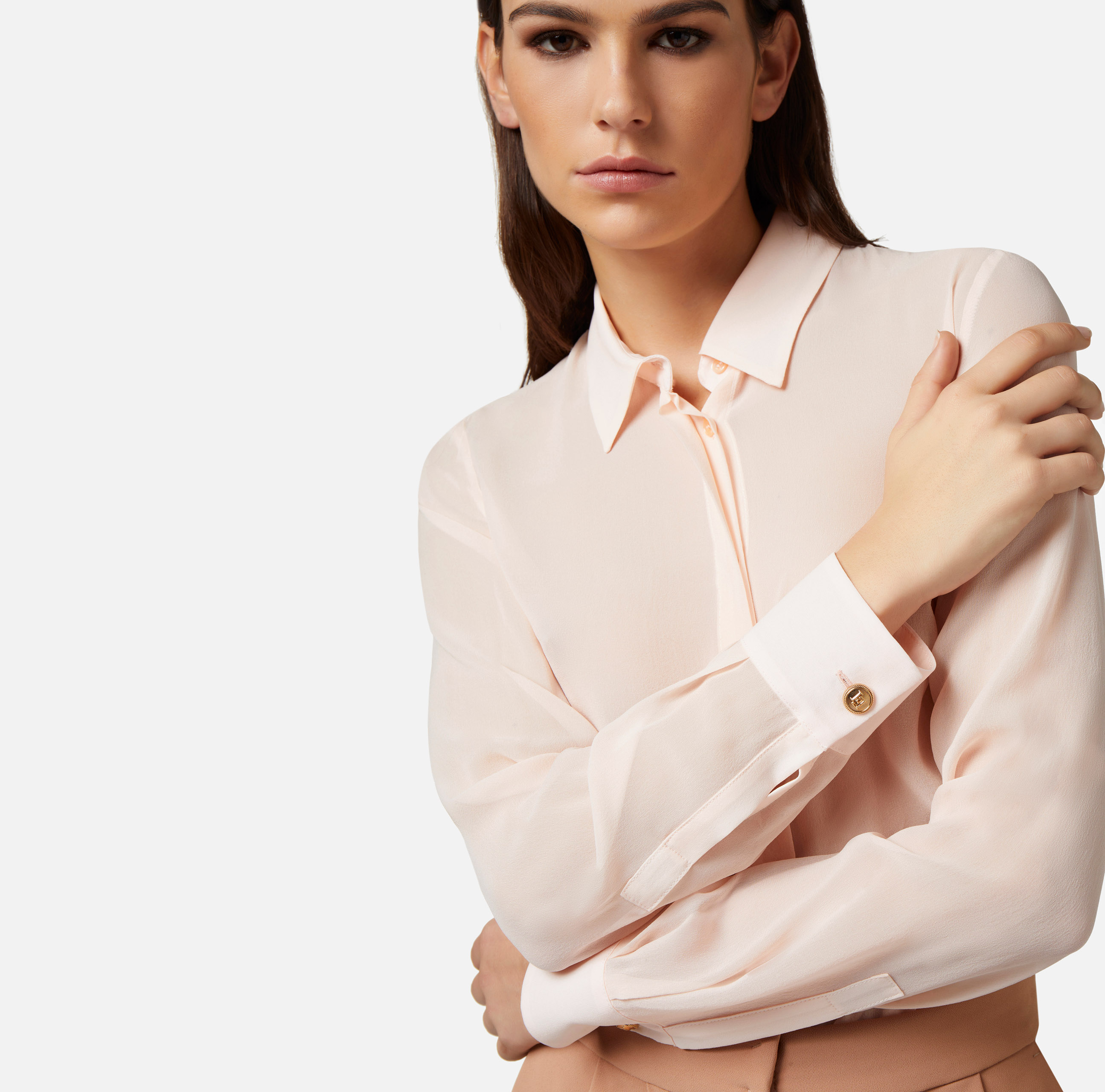 Camisa de georgette de seda - Elisabetta Franchi