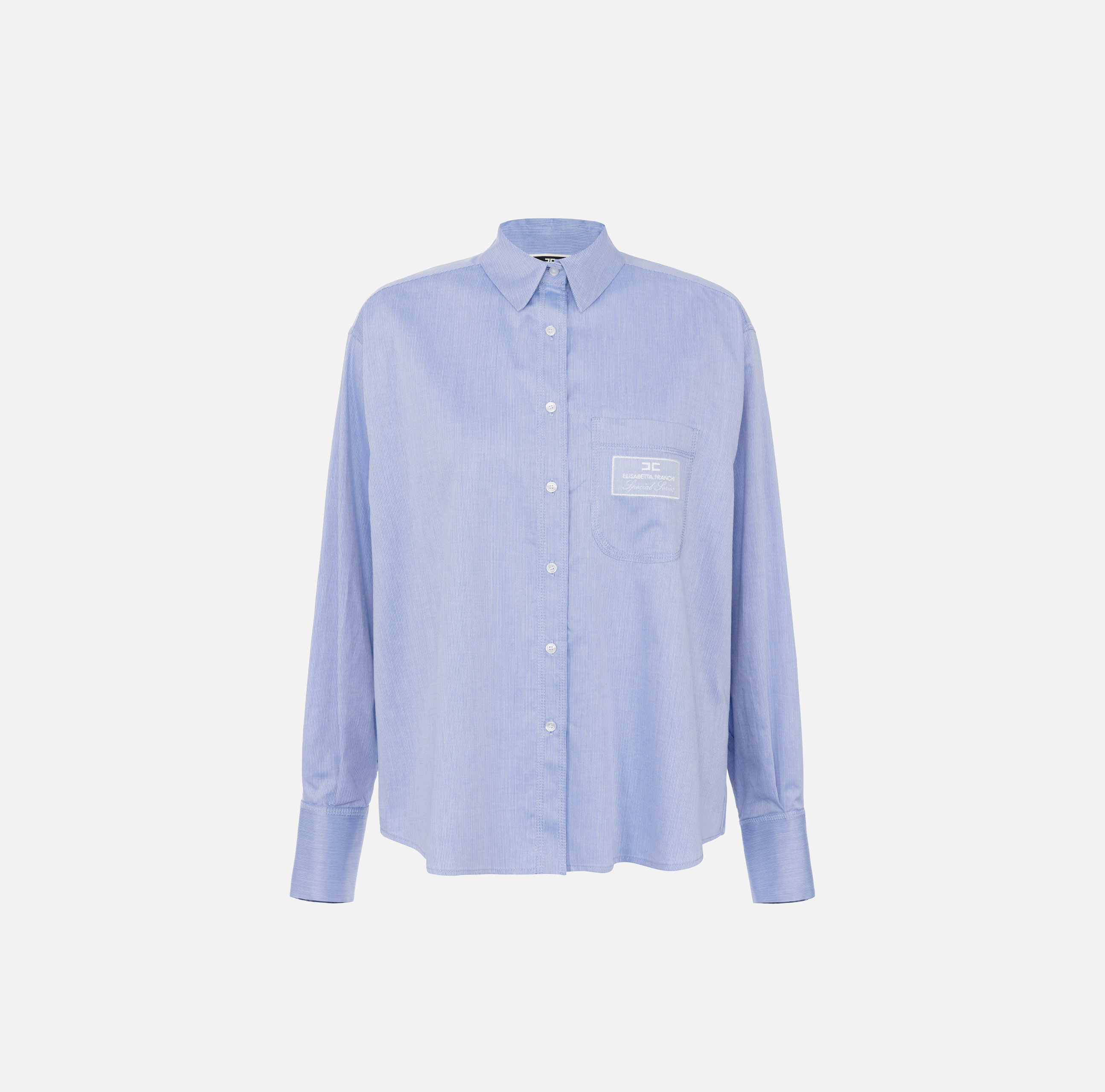 Poplin shirt with logo label - ABBIGLIAMENTO - Elisabetta Franchi