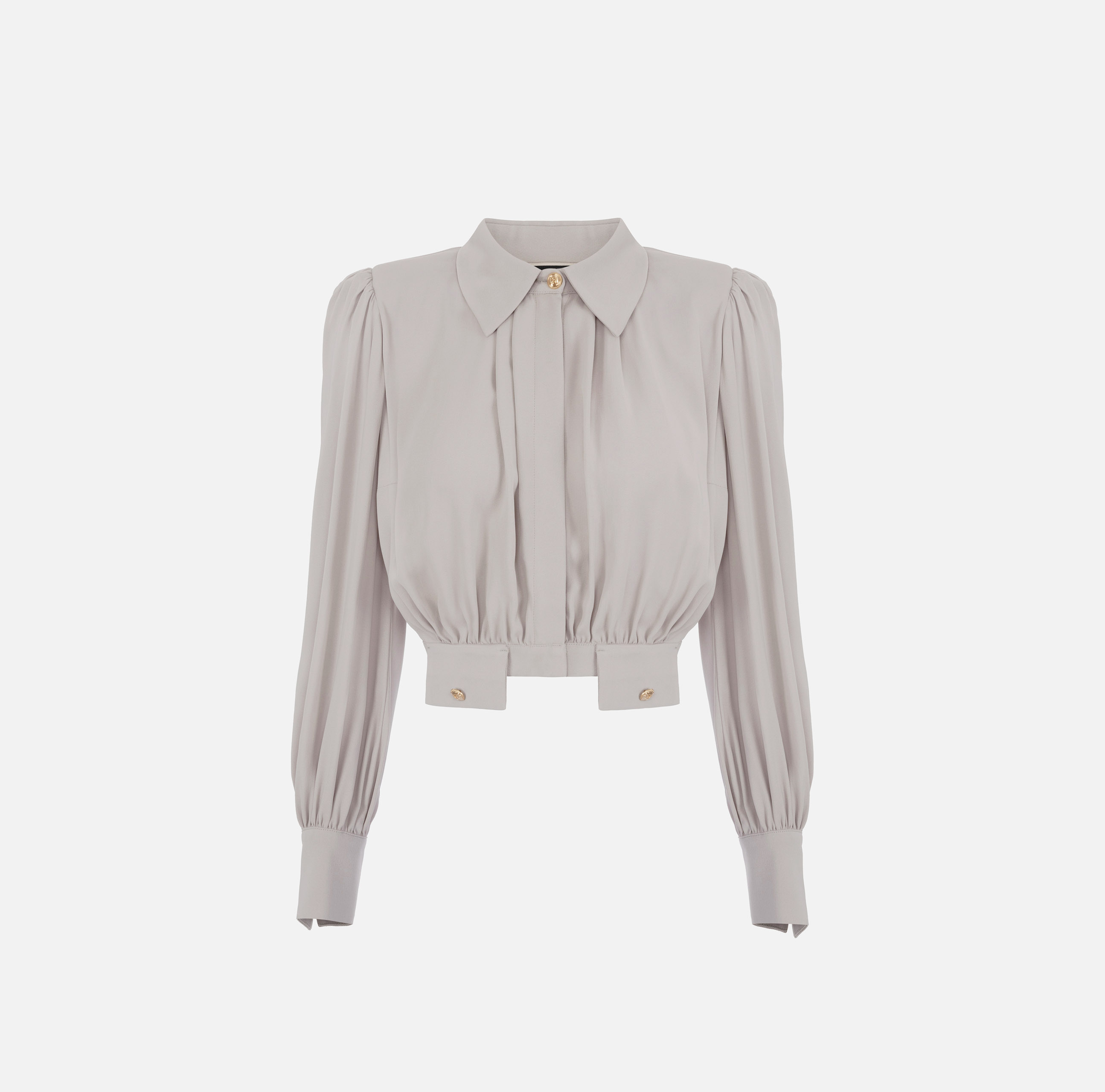 Cropped blouse in viscose georgette fabric - Elisabetta Franchi