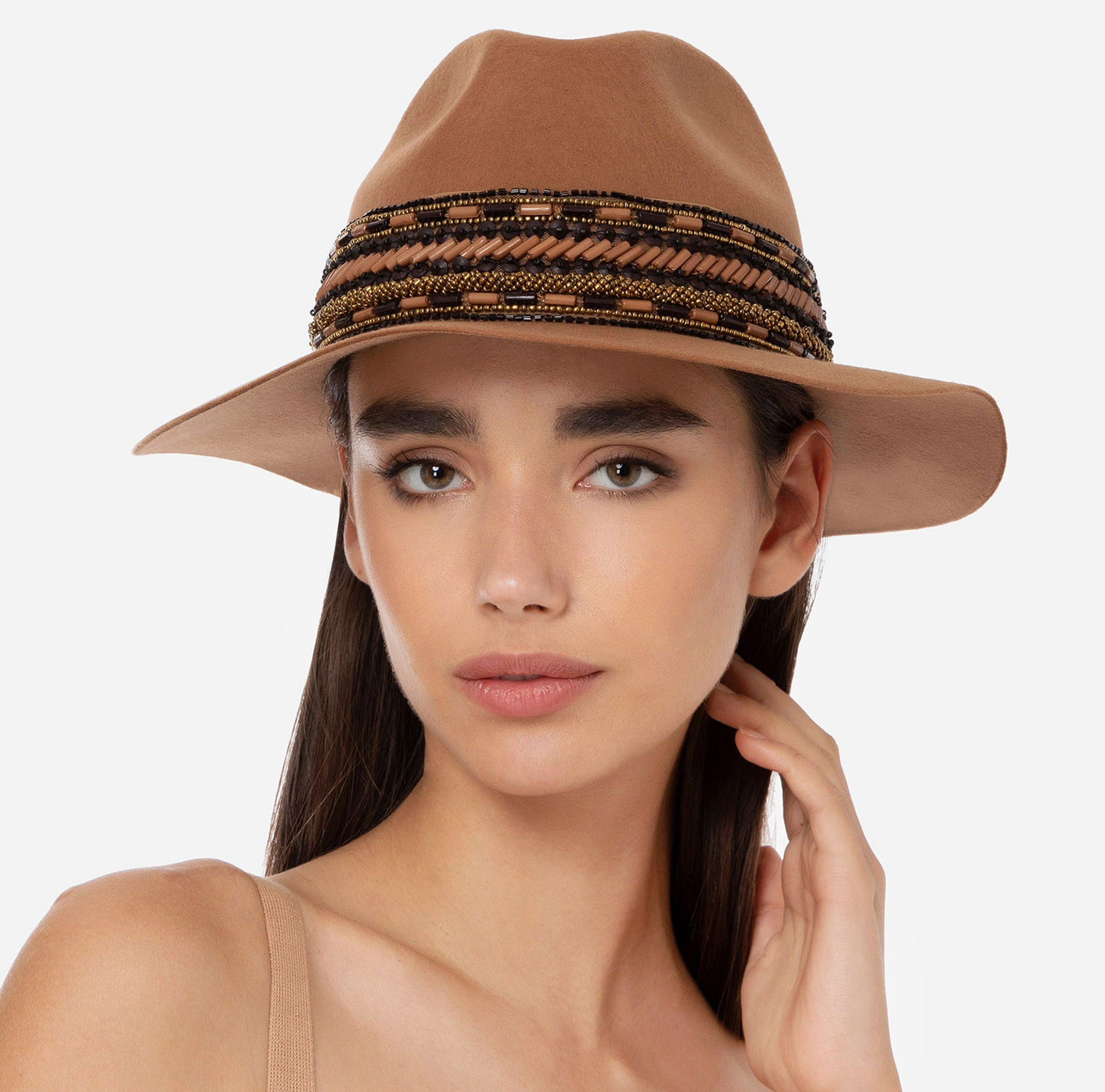 Wool felt hat with narrow brim - Elisabetta Franchi