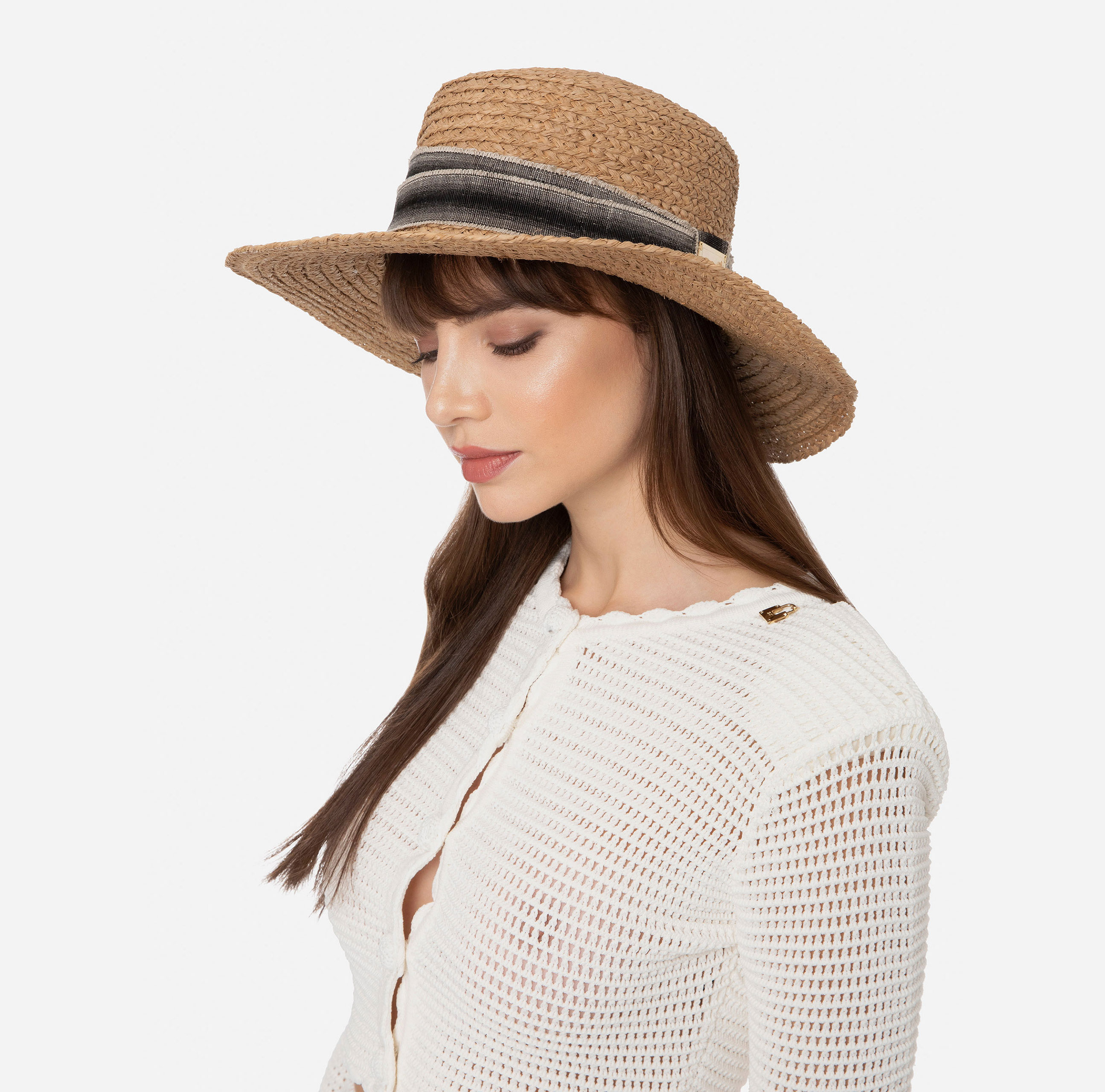Medium brim straw hat - Elisabetta Franchi