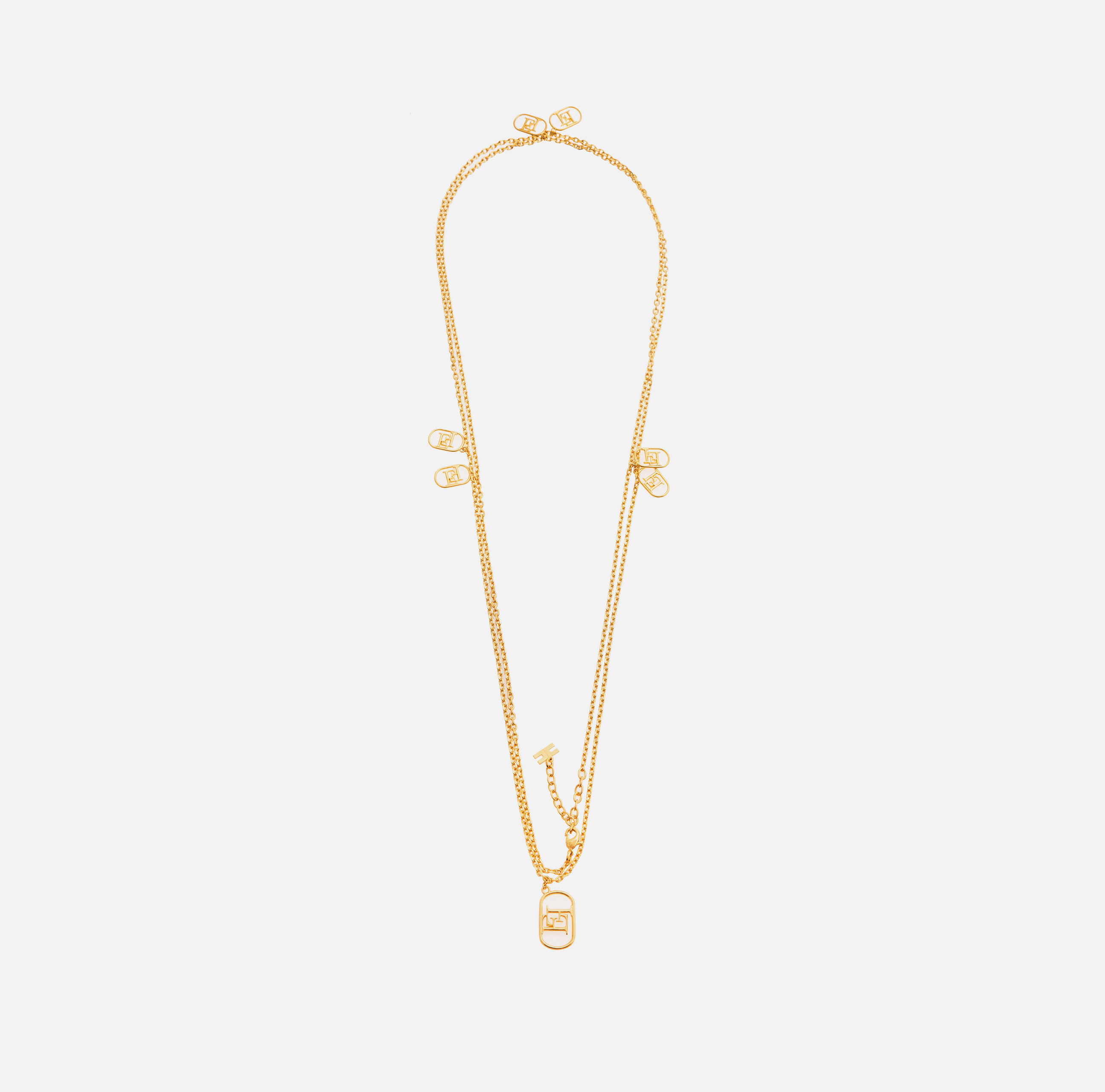 Long necklace with logo charms - Elisabetta Franchi